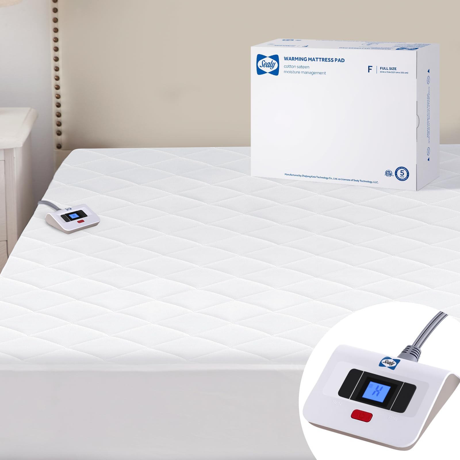 Dual Control Heated Mattress Pad, WELLHUT Electric Heating