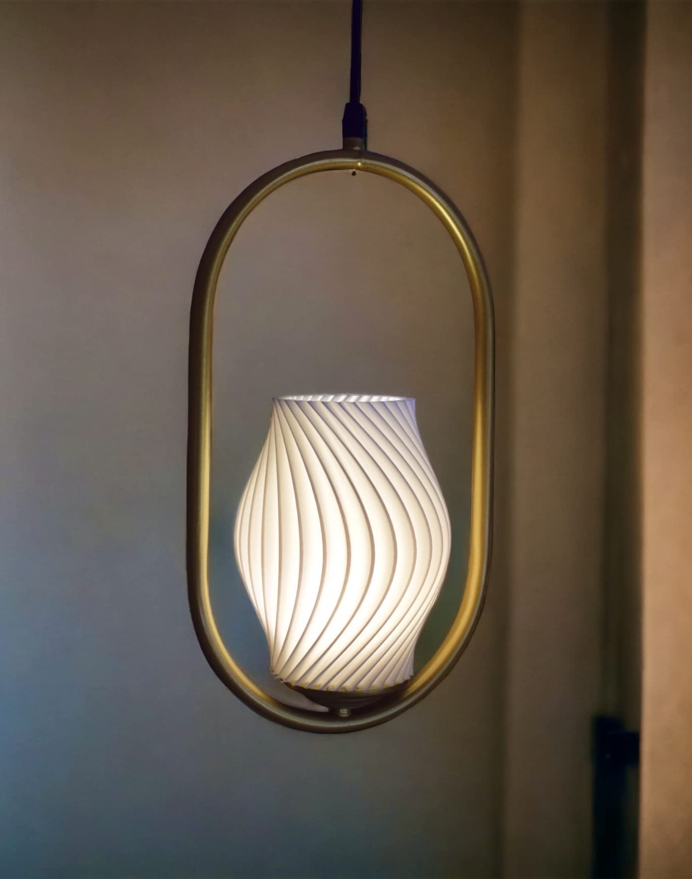 Polycarbonate Hanging Lights for Living Room, Ceiling Pendant Lamp for Home Decor,Pendant Light for Dining Hall,Drawing Room(with Bulb) (Spiral Capsule) (B0DHL6R3GJ) Amazon Price History, Amazon Price Tracker