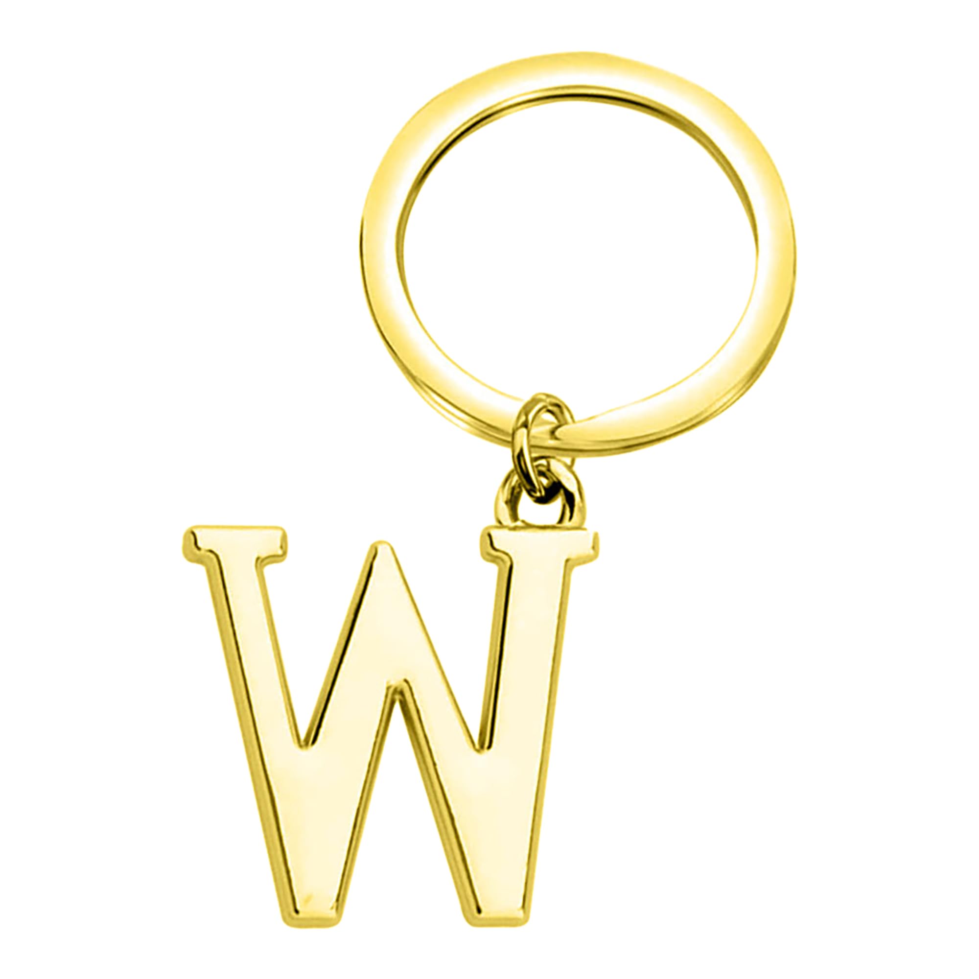 Rohans Keyring Letter - Initial Alphabet Key Ring Charm Silver and Gold (Gold, W)