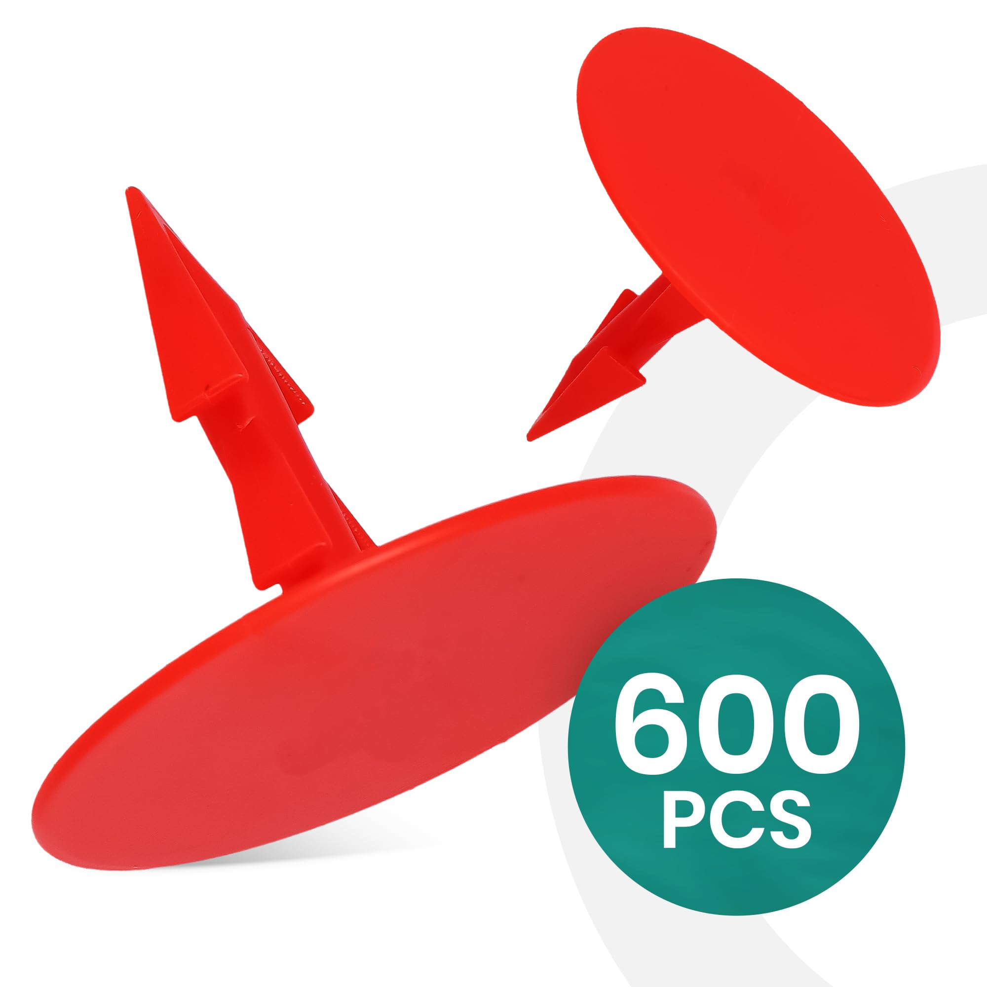 600x Millto Clips Chauffage Au Sol Film 30 mm Agrafes Fixation Chevilles Crochets Ancrages Pointes Supports Montage Feuille Isolation Polystyrène Rouge