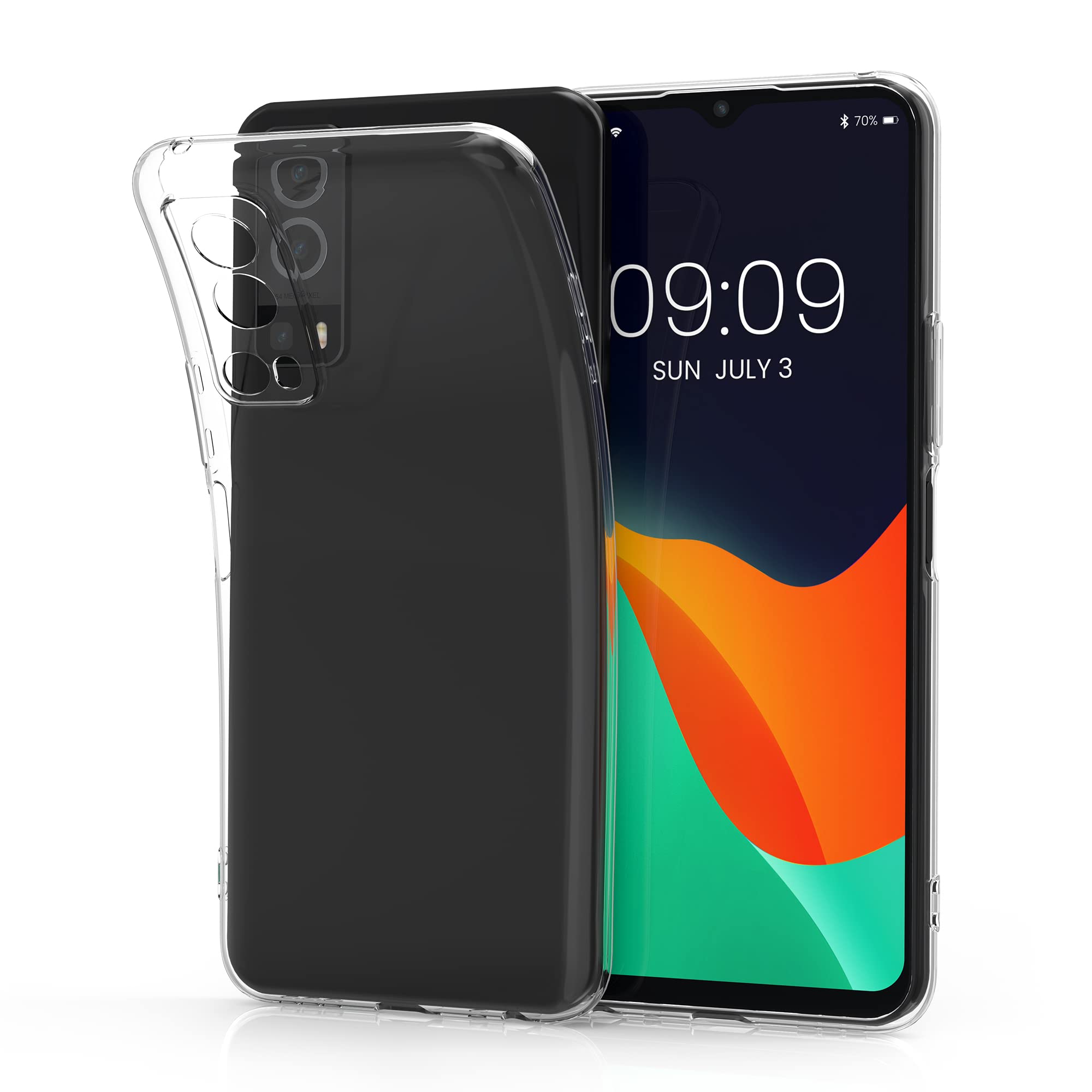 kwmobile Case Compatible with Vivo Y72 5G / Y52 5G - Clear Case Soft Slim Flexible Protective TPU Phone Cover - Transparent