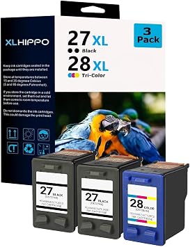 Remanufactured HP 27 and HP 28 Ink Cartridges Replacement for HP 27 & 28 Ink Cartridges for HP Deskjet 3845 3650 PSC 1310 1315 2200 2171 OfficeJet 5610 5608 | 2* 27 Black C8727AN, 1* 28 Color C8728AN