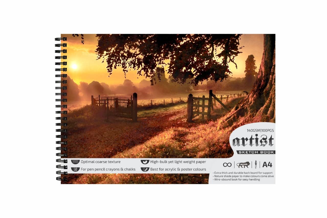 Variety Canvas Set di 50 fogli A4 per schizzi, rilegatura a spirale superiore per artisti, per schizzi e disegni, carta priva di acidi, per scarabocchiare, album da disegno Artist Oxfort (C)