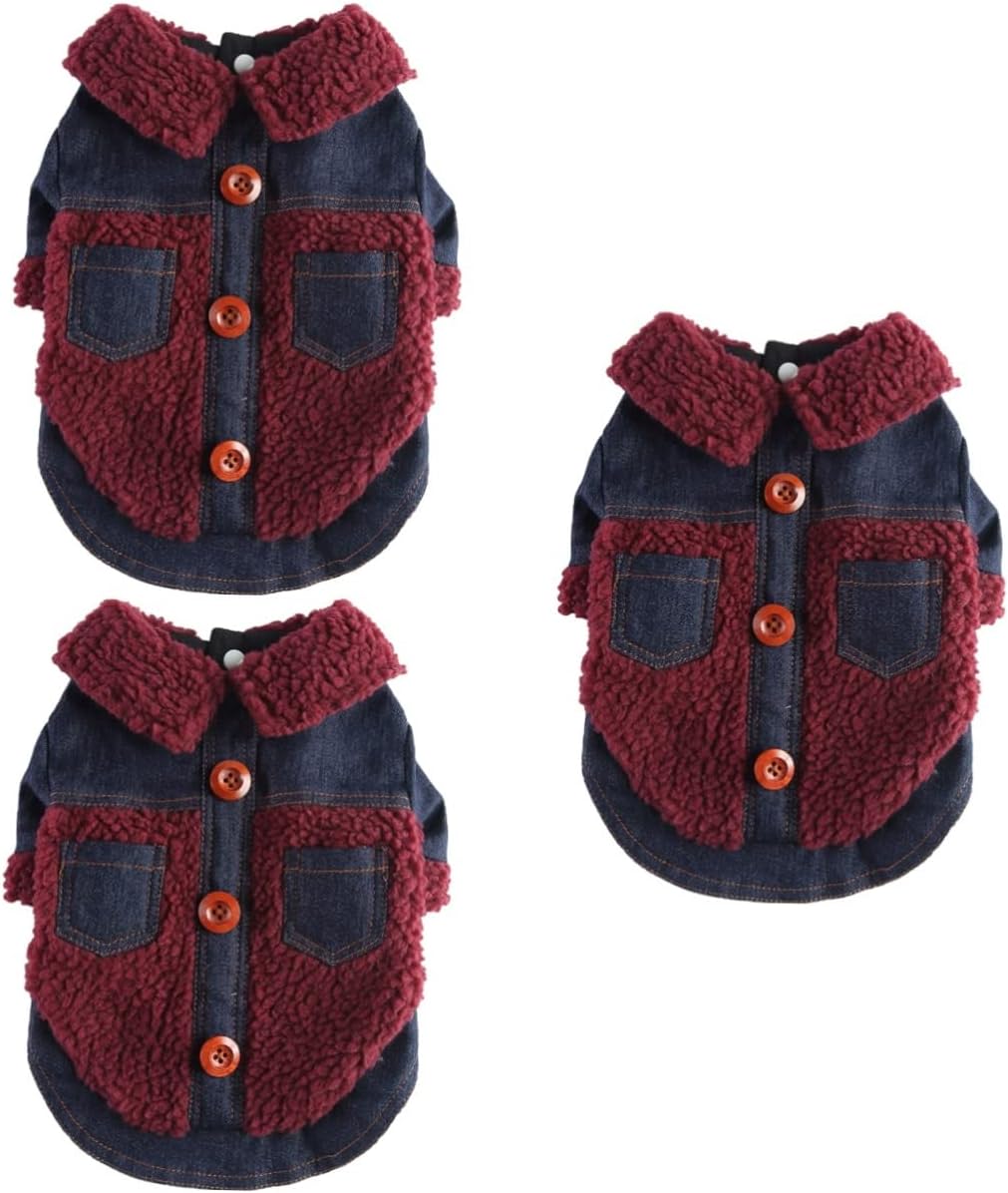 Angoily 3pcs Dog Coat Warm and Windproof Jacket for Dogs Stylish Pet Clothing for Cold Weather Comfortable and Easy to and Colors