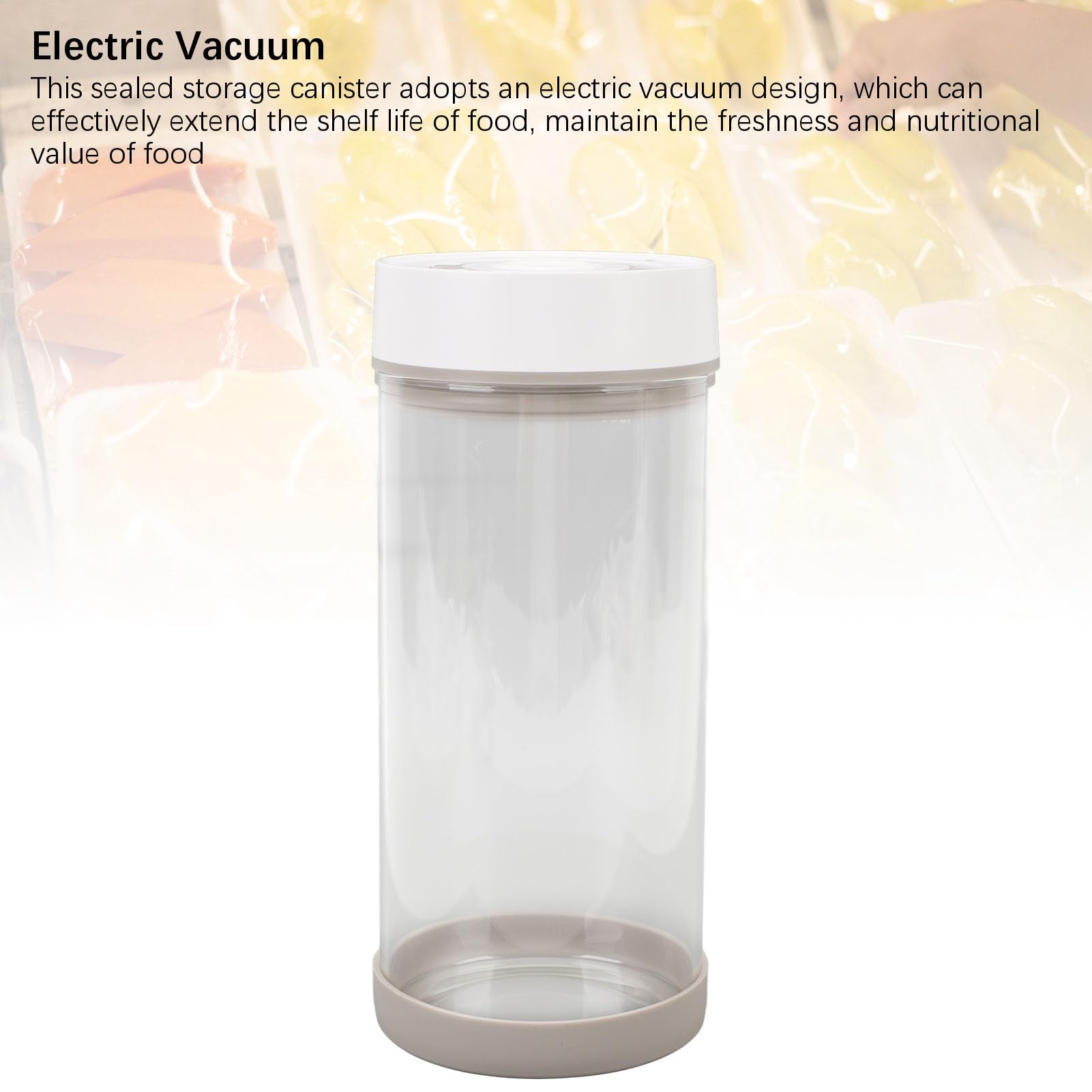 Naroote Boîte à Vide électrique, Batterie 500mAh, Récipient en Verre fermé, Fruits Secs, Noix, Utilisation Multifonctionnelle (1350ml)