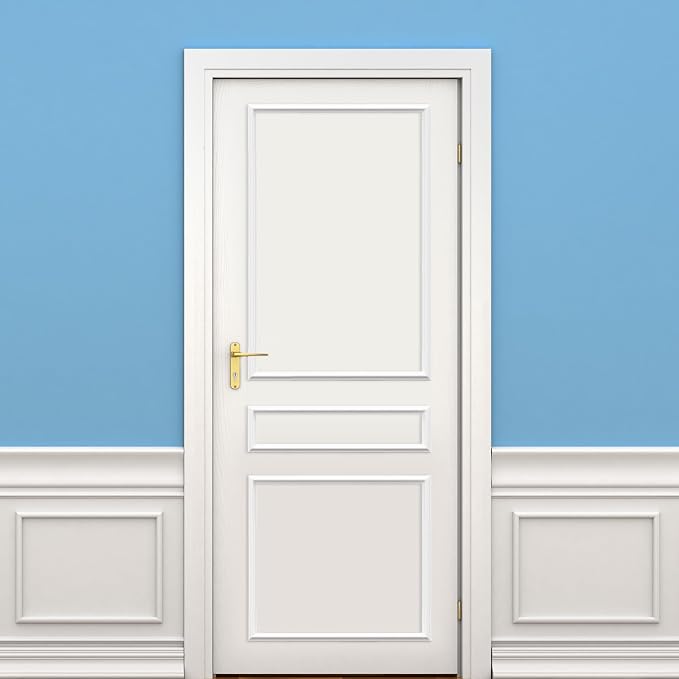 1 Set Peel and Stick Door Moulding Kit 3-Layer Premade Door Panels Molding Trim Self Adhesive 3D Trim for Mirror Window Frame Decor(Top 22 x34.6 Middle 22 x6 and Bottom 22 X 20)