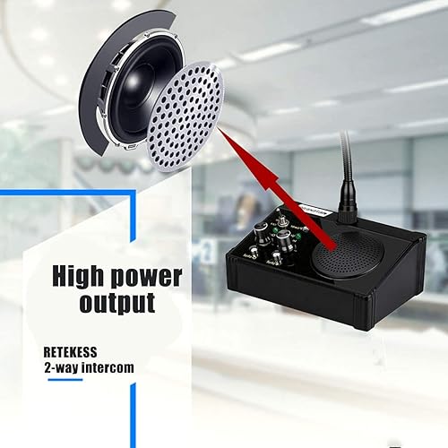Miniatura 5 de Retekess TW106 Intercomunicador de ventana, altavoz, soporte de micrófono externo, sistema de intercomunicación para negocios, escuela, hospital,