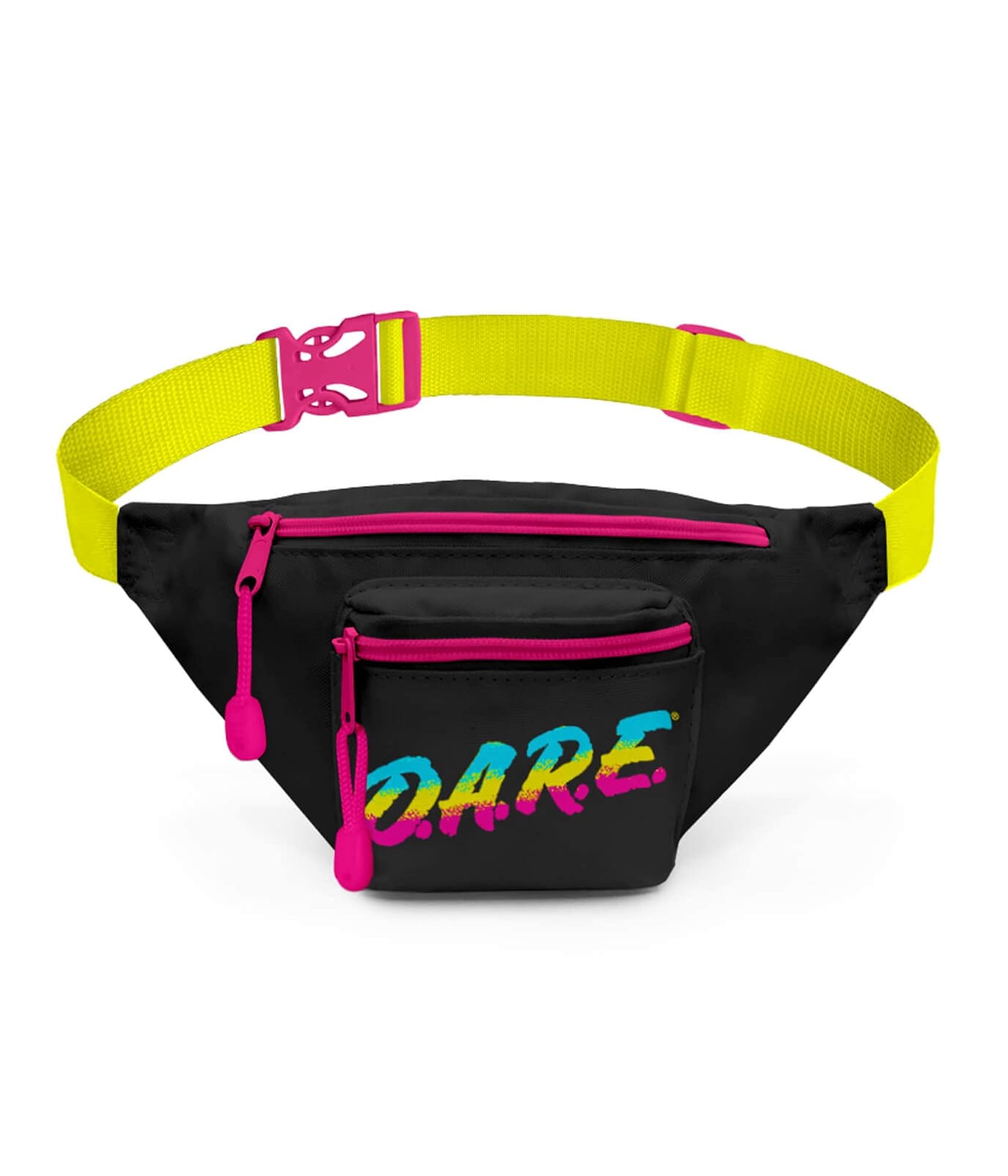 Neon Retro DARE Fanny Pack Waist Bag, Adjustable Strap