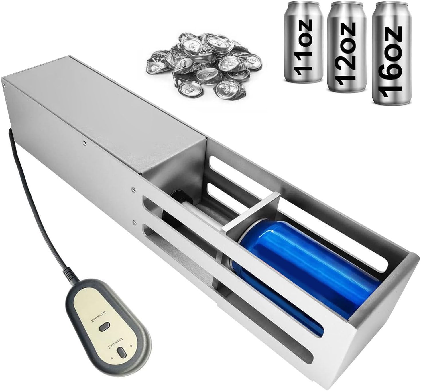 Electric Can Crusher for Recycling 12oz/16oz Cans, Automatic Operation, Aluminum Can Crushers Countertop, For Seltzer, Soda, Beer Cans