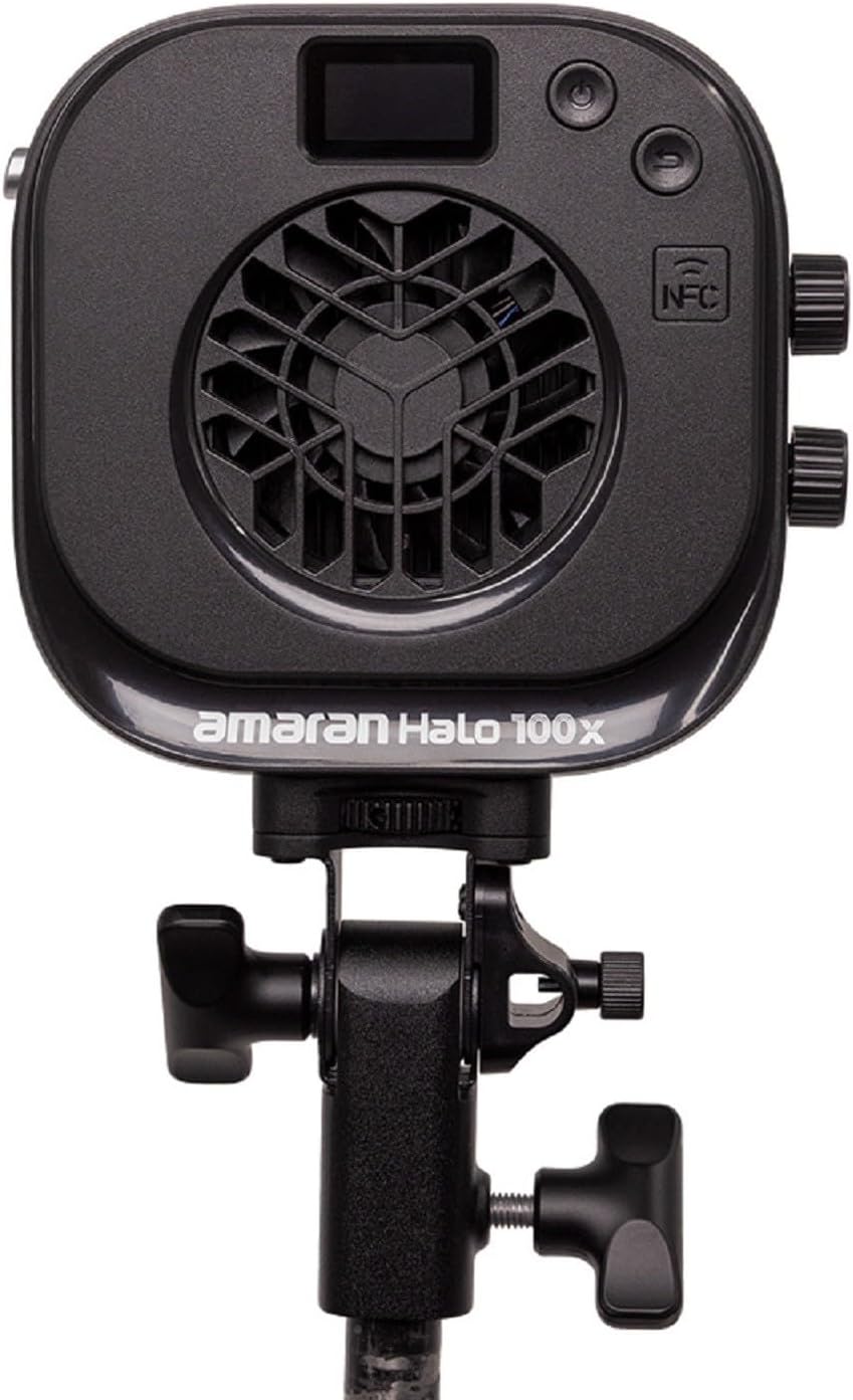 Amaran Halo 100x 100W Bi-Color COB Monolight – 4,890 Lux, CCT 2,700K -6,500K,CRI 96+, 28dBA Quiet,Dual AC/USB-C Power,App Control, Bowens Mount Continuous Light for Studio/Streaming/Location Shooting