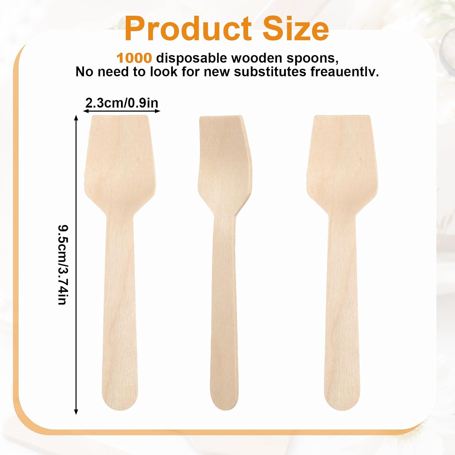 1000Pcs Mini Wooden Spoons, 3.74 Inch Wooden Ice Cream Spoons small woden spons woden spoon bulk gelato spoon for Dessert, Honey & Tasting Events Charcuterie Board