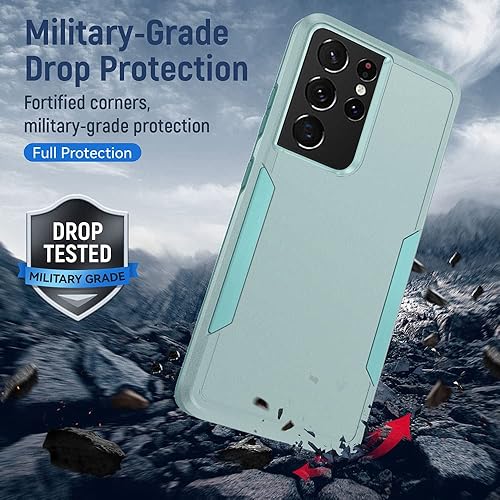 Miniatura 28 de Funda para Samsung Galaxy S21 Ultra (no para S21 Plus y S21), resistente a prueba de golpes, de grado militar, soporte de carga inalámbrica
