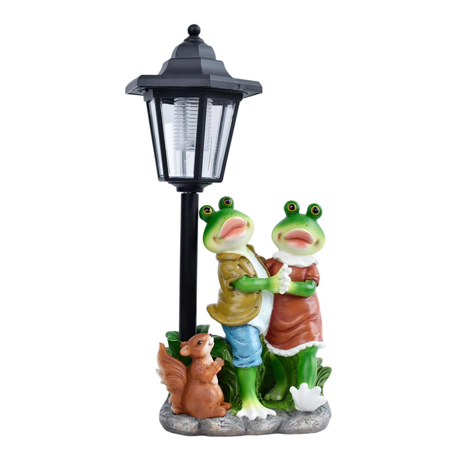 Genérico Estatua con Luz Solar Figura Decorativa Iluminada Impermeable para | Miniatura De Jardín Estatua Decorativa Iluminada Para Patio, Porche, Balcón, Césped, Pasillo, Hogar,