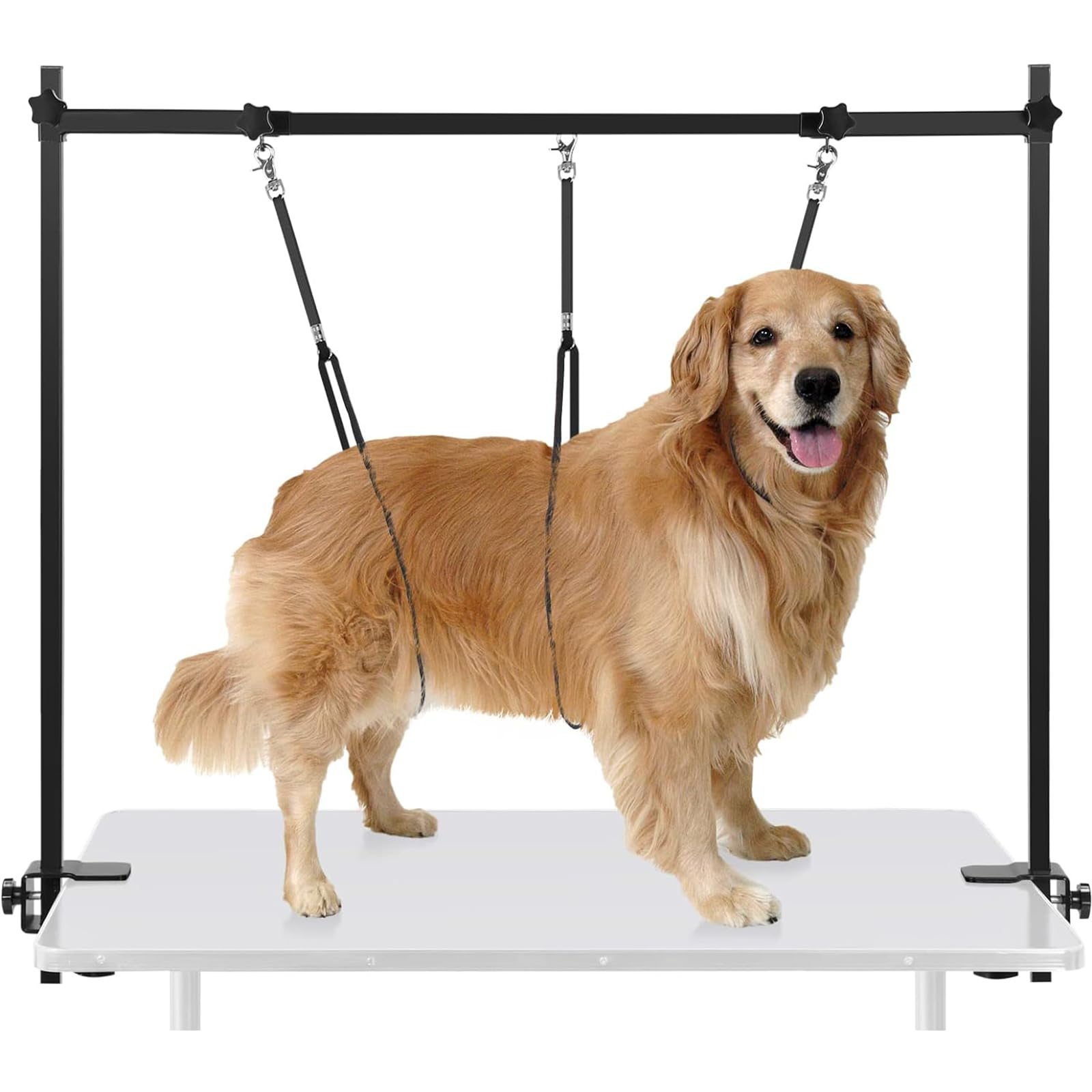 SMONTER Brazo para el cuidado de perros con abrazadera, brazo ajustable para el cuidado de perros con correa, artículo de cuidado ajustable en altura y anchura para perros y gatos