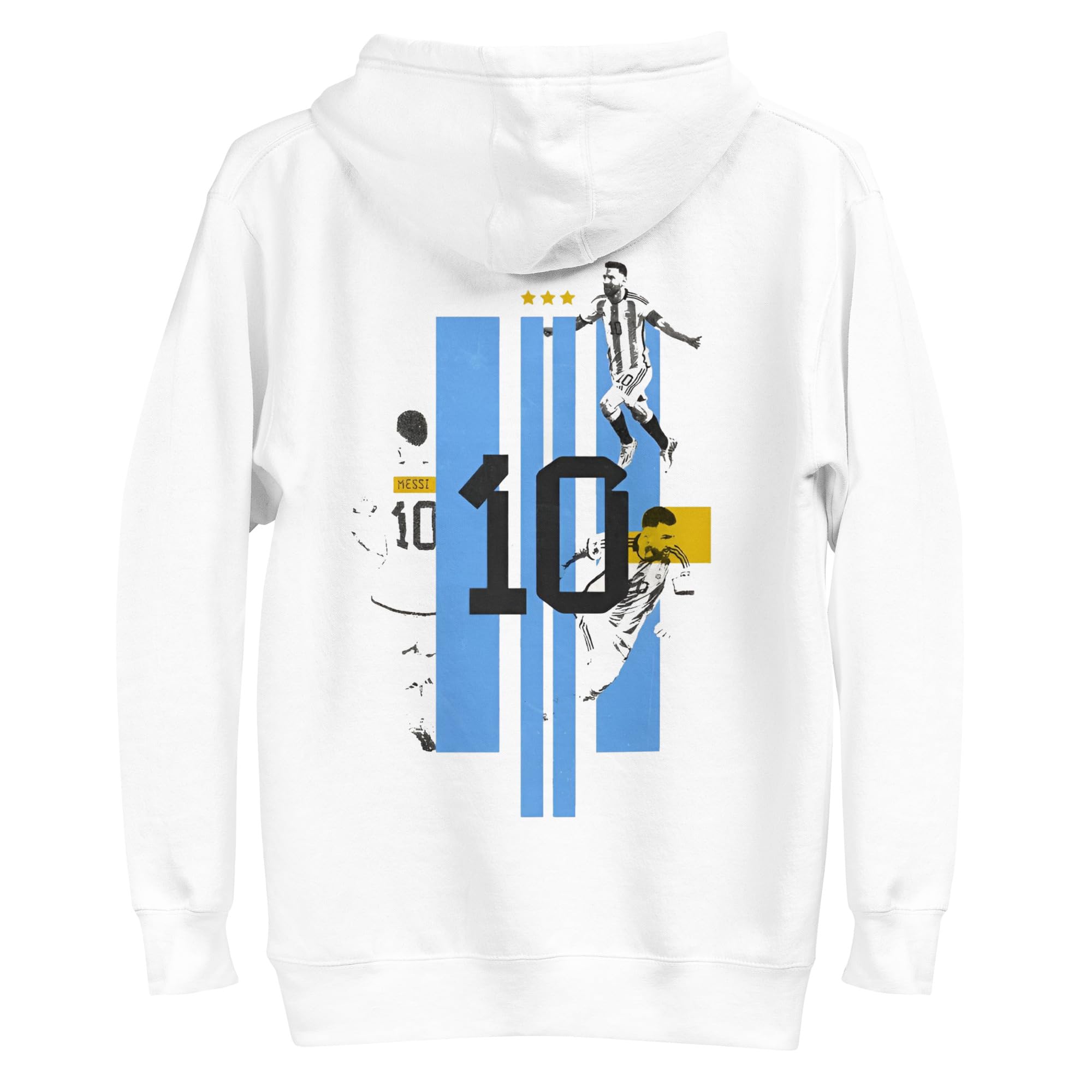 poppshop Men's Football Fan Graphic Sweatshirt, Cream Color Cotton Blend Pullover Hoodie, Sports Theme Design with Number 10 Print-picture-18