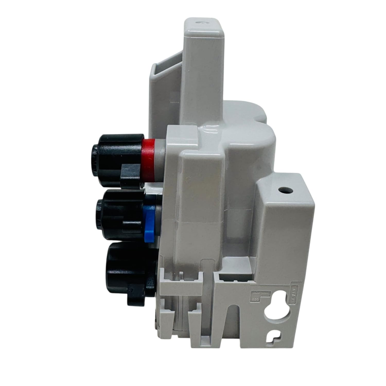 Itron 100W+ ERT Communication Module, top view with label showing model and serial number 79672273