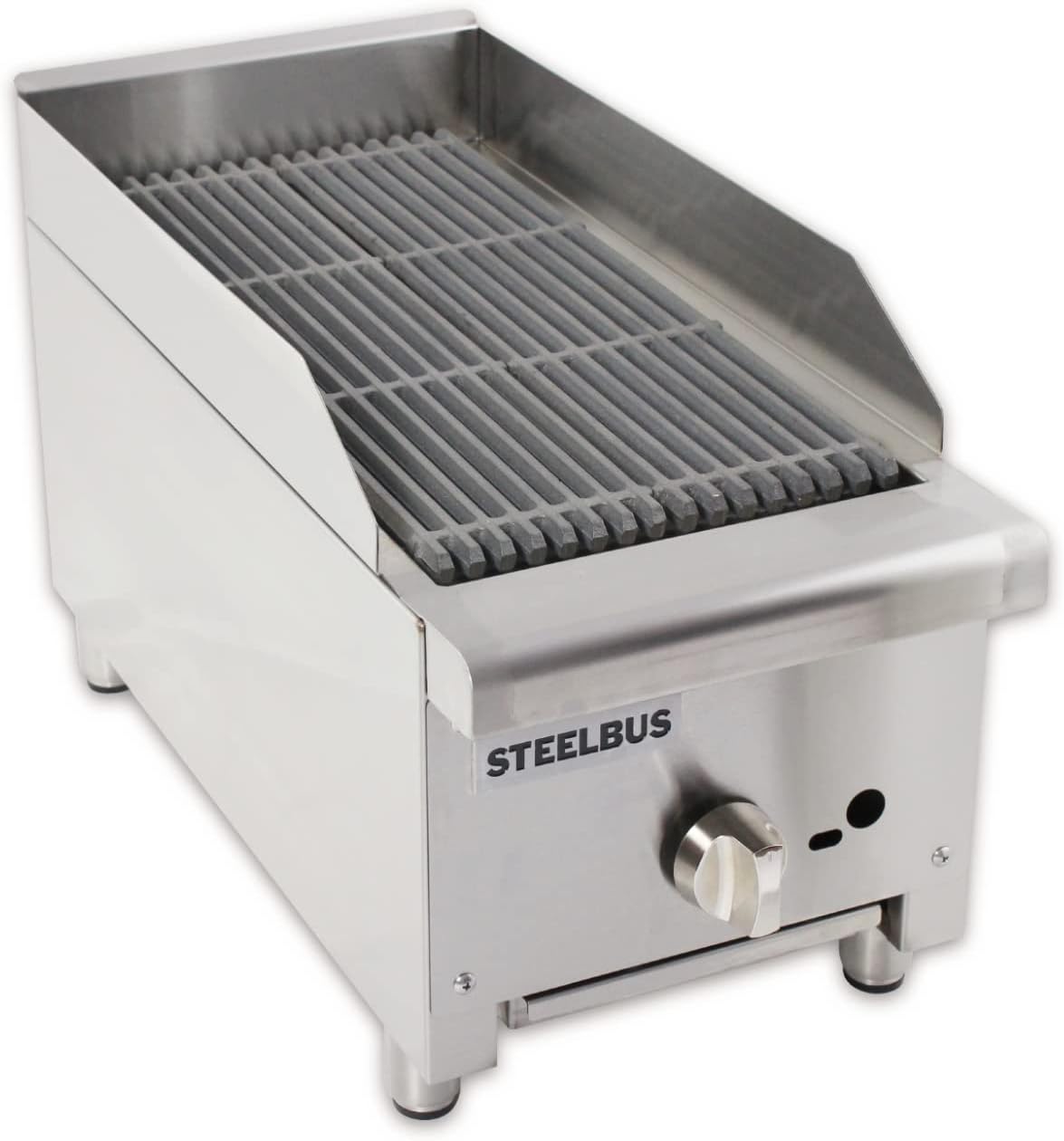 STEELBUS 12'' Heavy duty Commercial Radiant Broiler 1 Burner Natural/Propane gas Commercial Charbroilers Restaurant Equipment BBQ outdoor Countertop Griddle