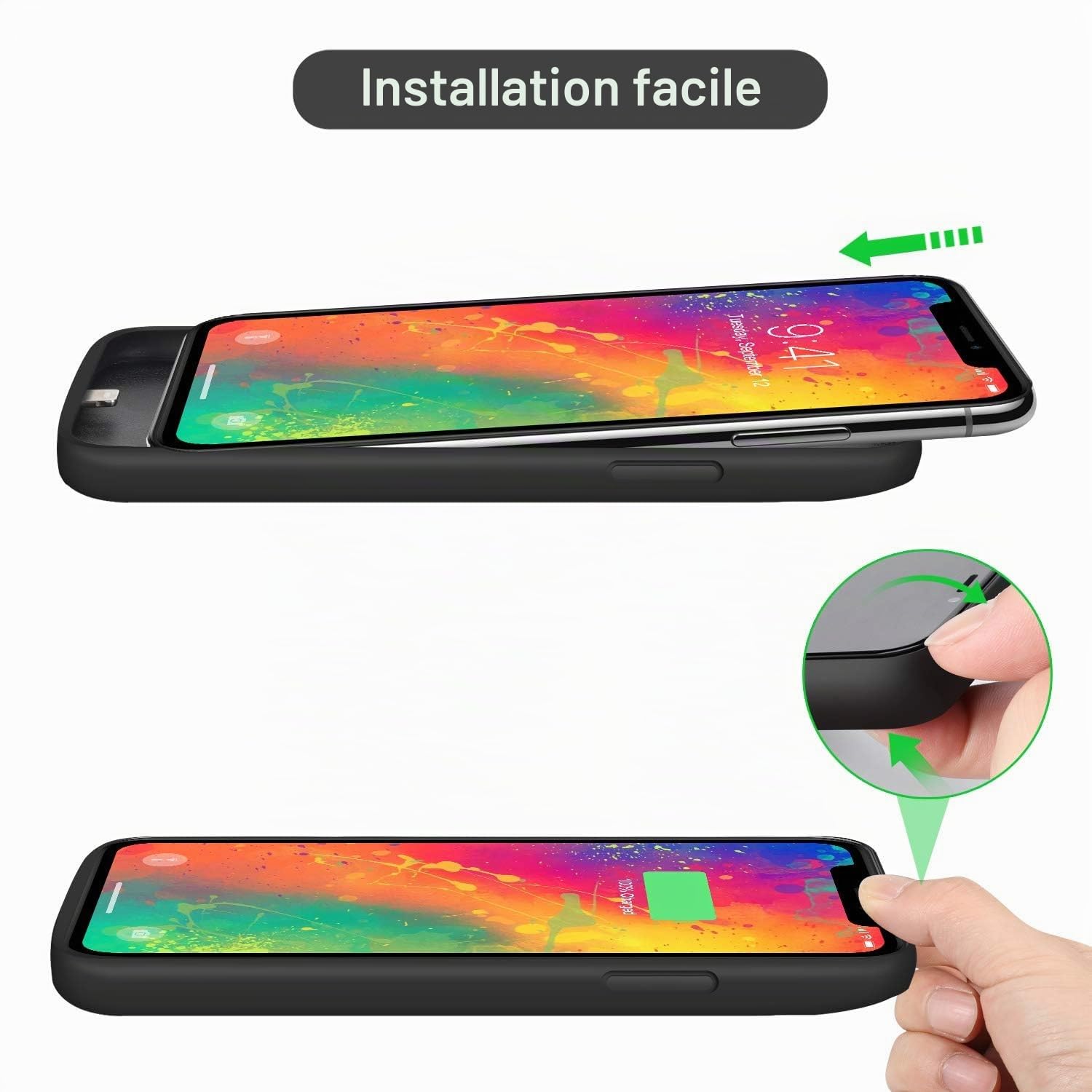 Coque de Batterie pour iPhone XR, Coque Chargeur Portable Batterie Externe Ultra, Power Bank Case pour iPhone XR [6,1 pouces]
