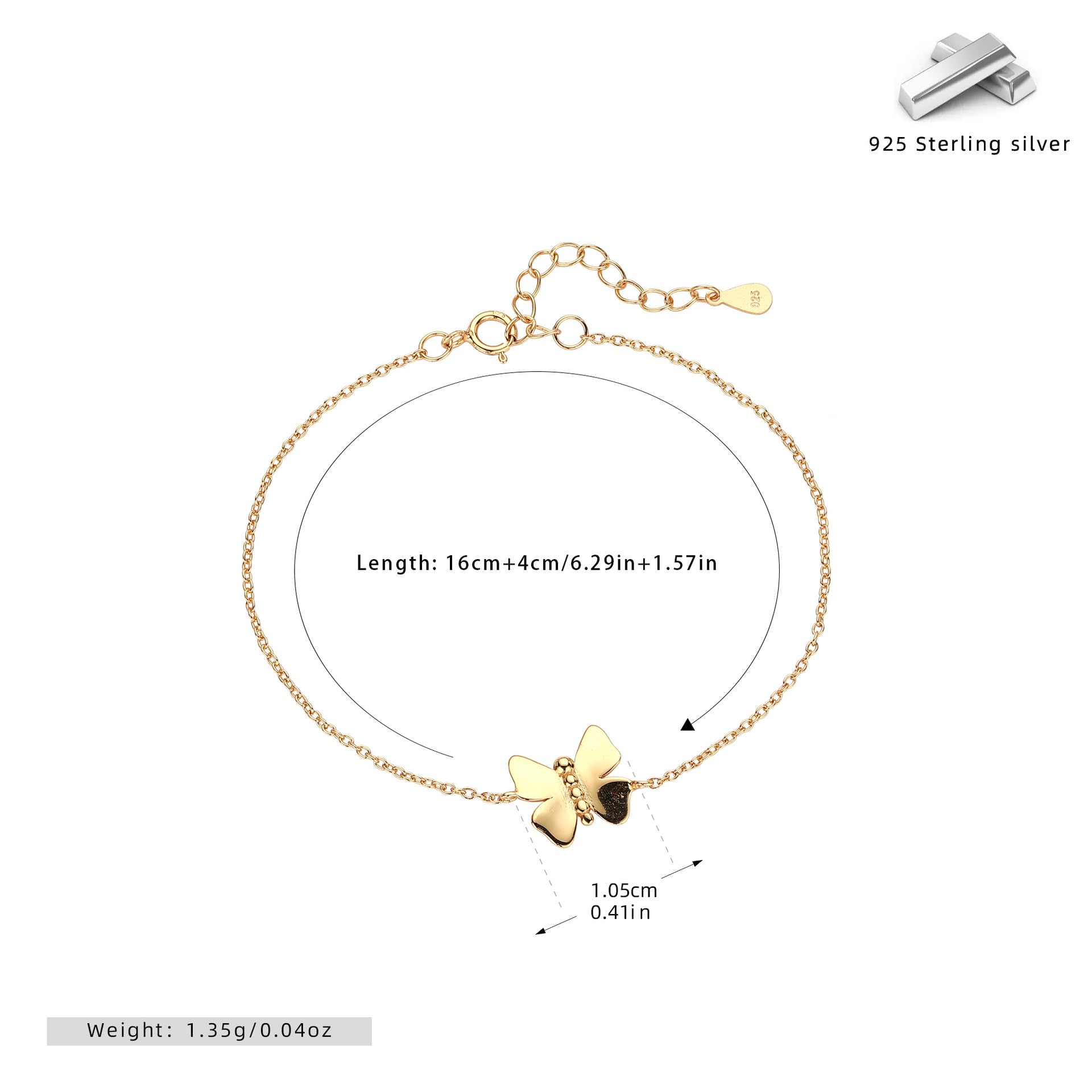 Pulseras De Plata Ley 925 Para Mujer，Pulsera De Mariposa De Lujo Con Cierre De Resorte Ajustable, De Alta Gama, De Plata De Ley S925, Con Luz Dulce Y Diseño De Mariposa, Joyería Energética Para