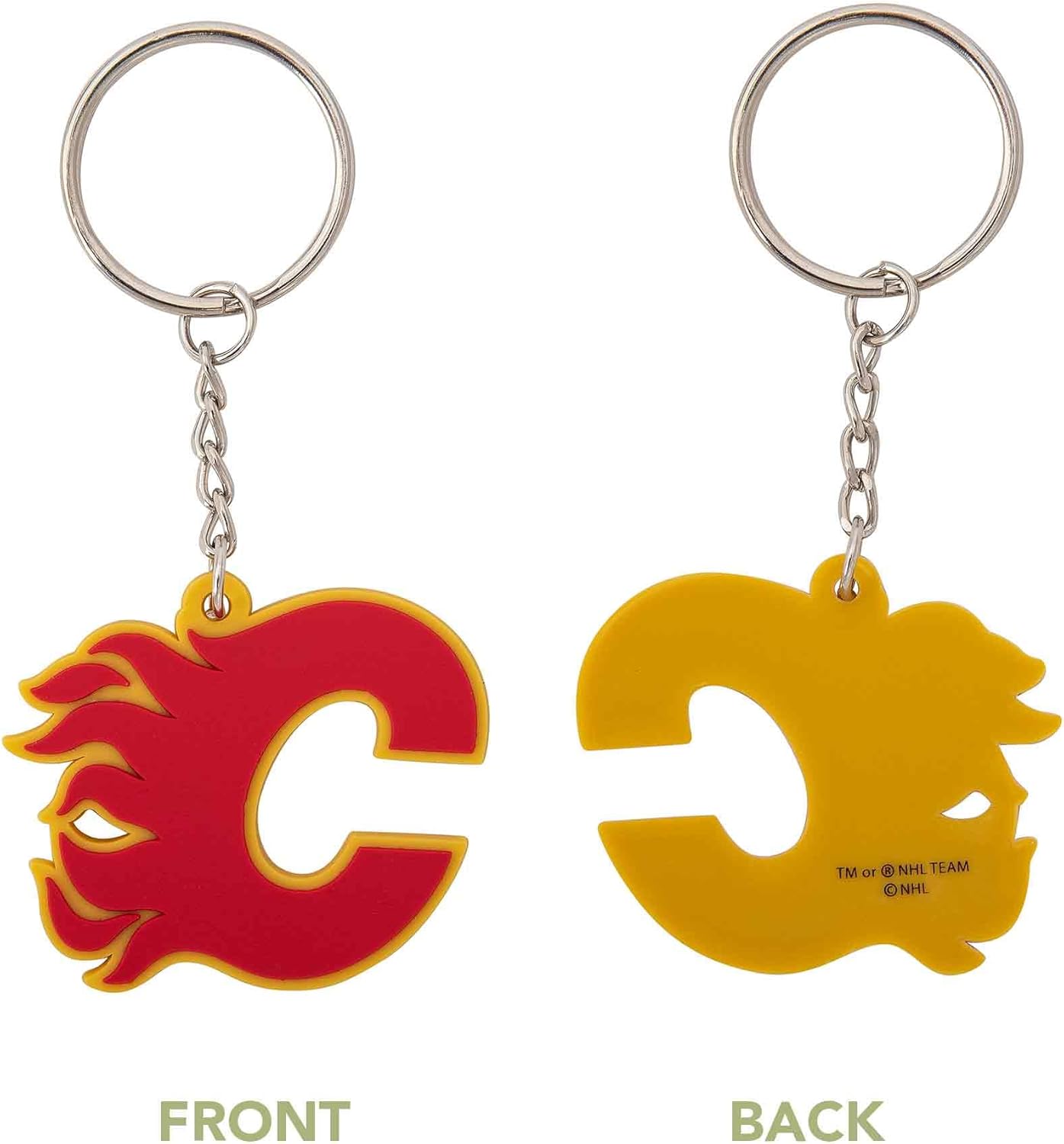 Desert Cactus Calgary Flames PVC Keychain NHL National Hockey League Bag Tag, Backpack, Car, Gift, Souvenir, Key Ring (PVC)