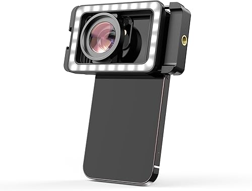 Miniatura 9 de APEXEL Lente de fotografía macro con luz de relleno LED, lente macro 10X + adaptador de lente de rosca de 0.669 in para iPhone 1515Pro15Pro Max,