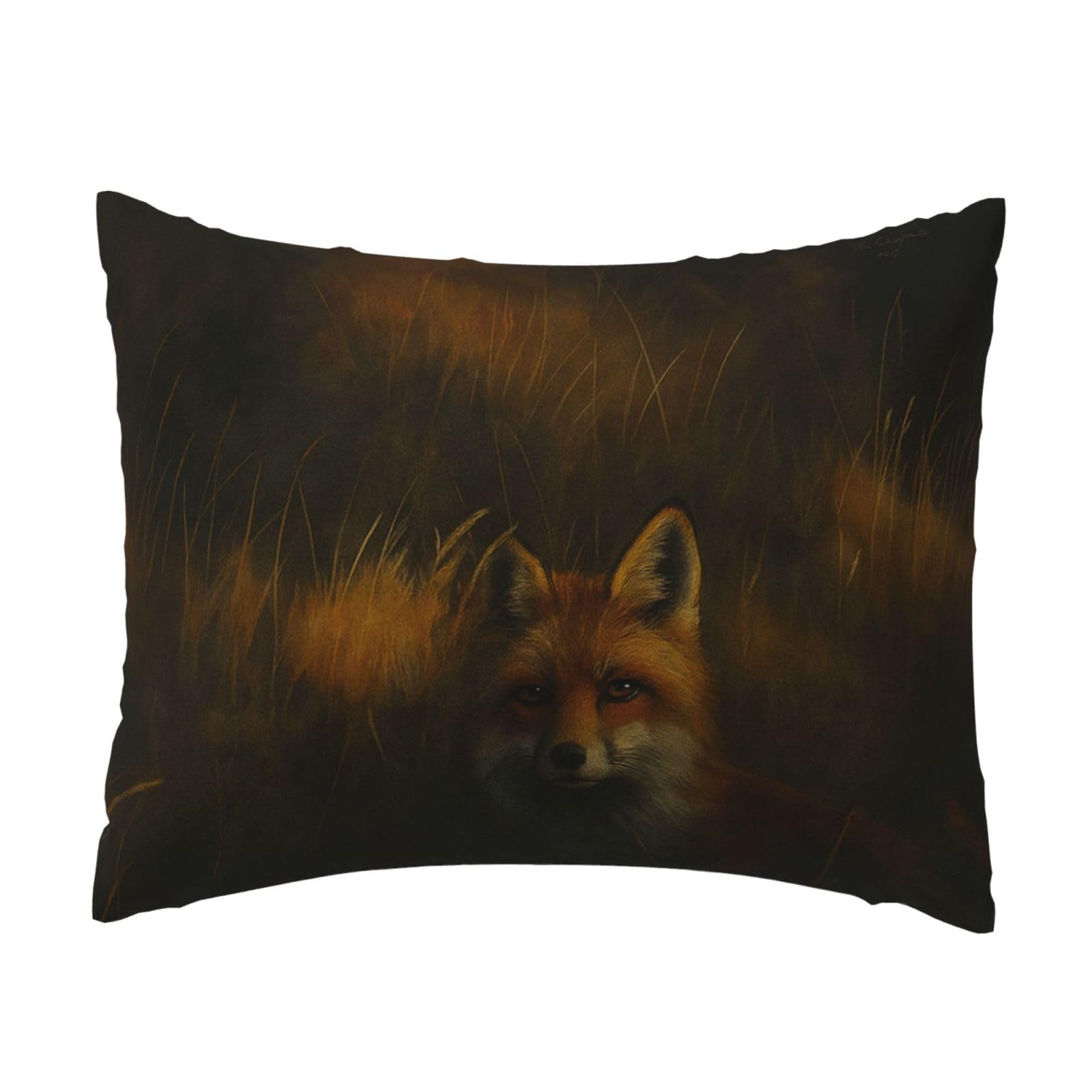 Fox in Wild Pillowcase Soft Plush with Zipper Decorative Pillowcovers 16x20 in