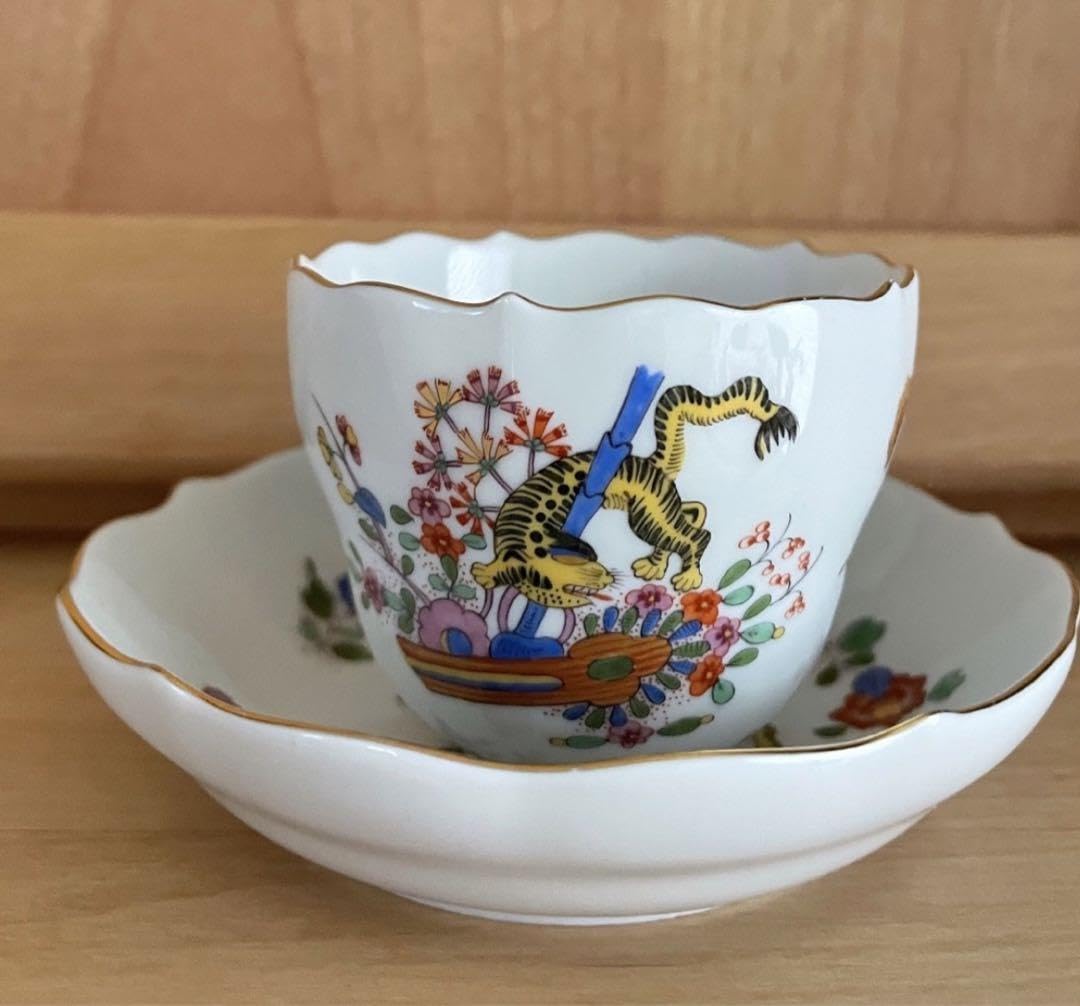 Amazon | MEISSEN マイセン 柿右衛門 虎とインドの花 デミタス カップ  