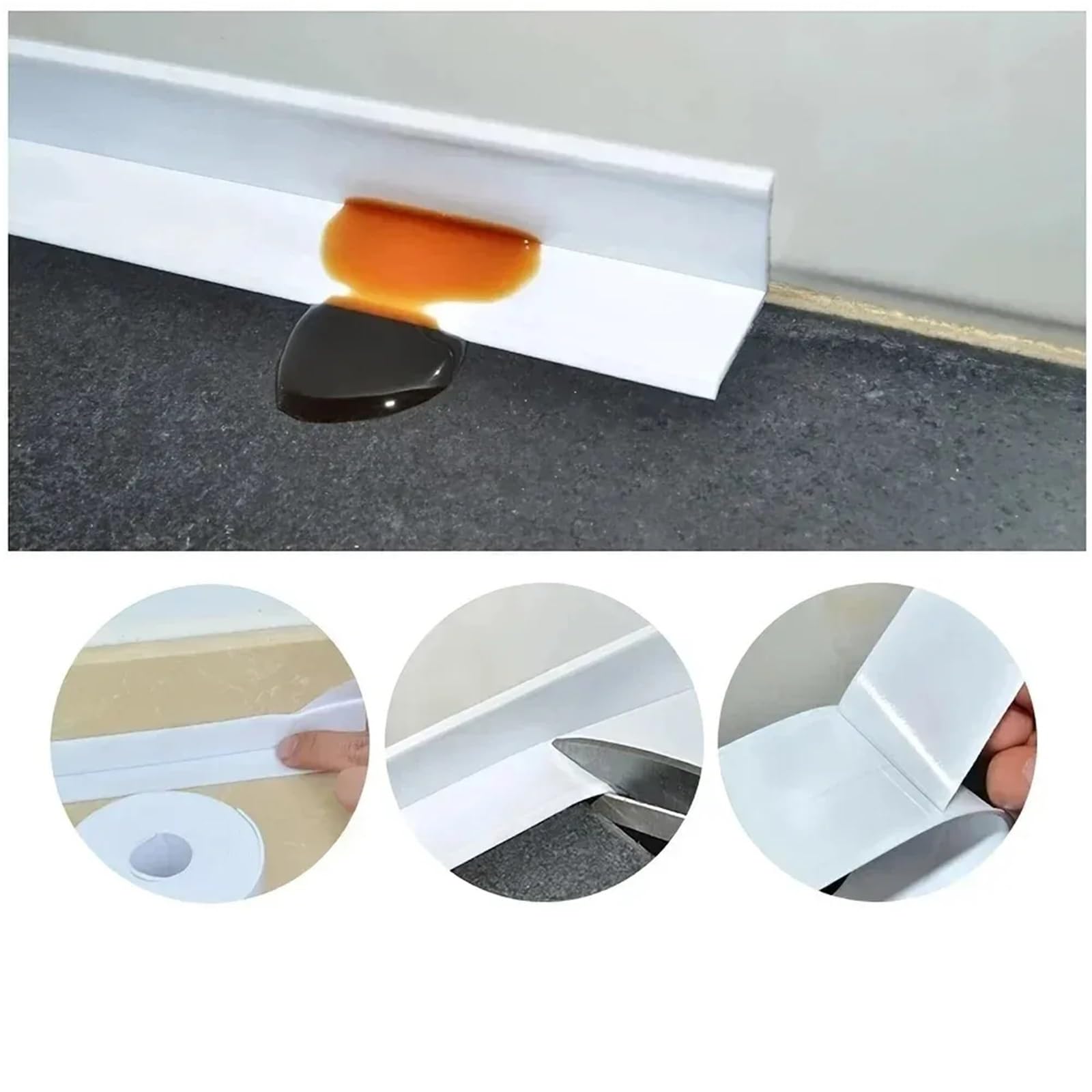 Nastro sigillante, 2 Rotoli da 3, m in PVC for lavandino del Bagno, Adesivo Parete Autoadesivo(Gray,3.8CMx3.2M)