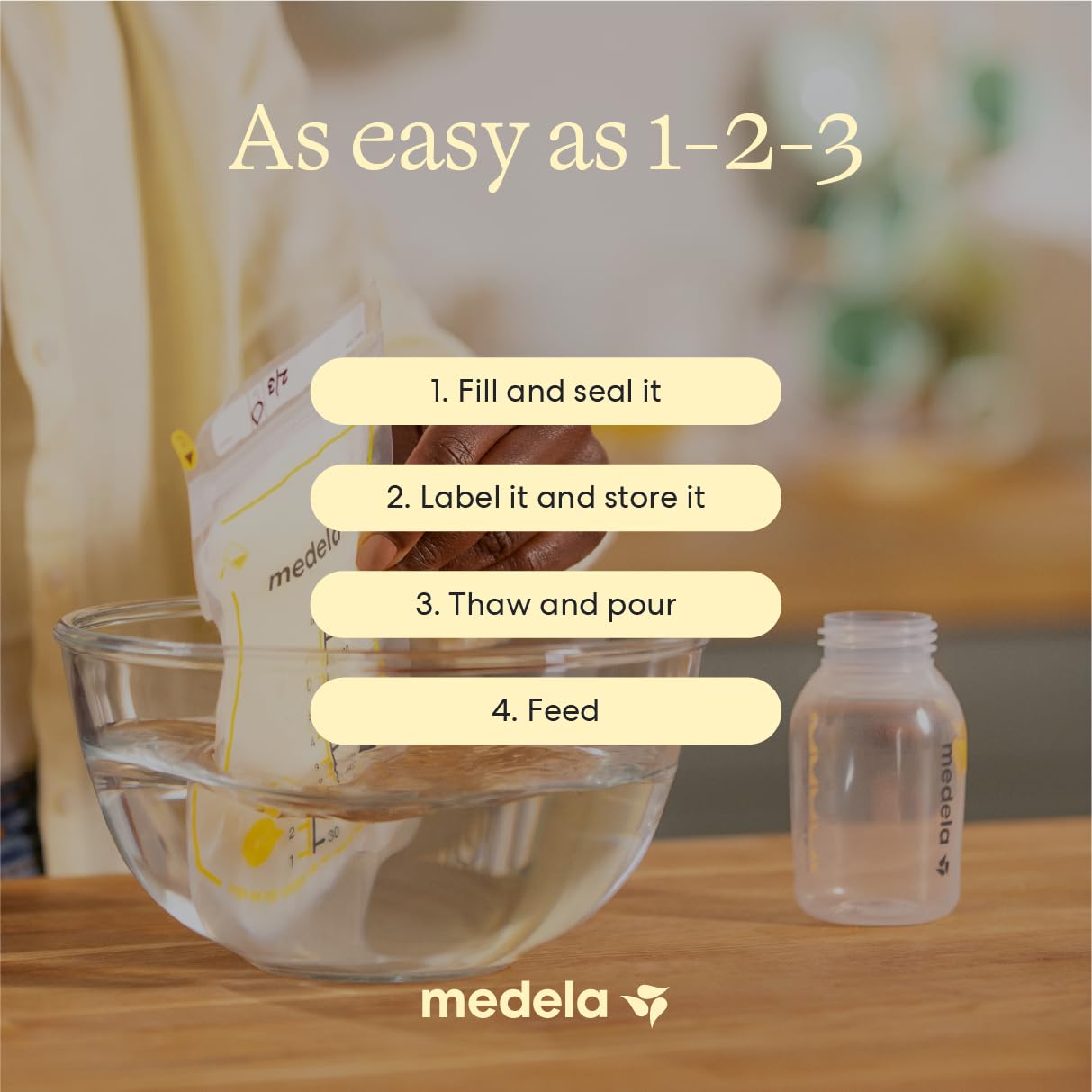 Medela Easy Pour Muttermilch-Aufbewahrungsbeutel, 100 Stück, 210 ml, Einweg, auslaufsicher, schnelles Einfrieren, Muttermilchschutz, recycelbar und BPA-frei