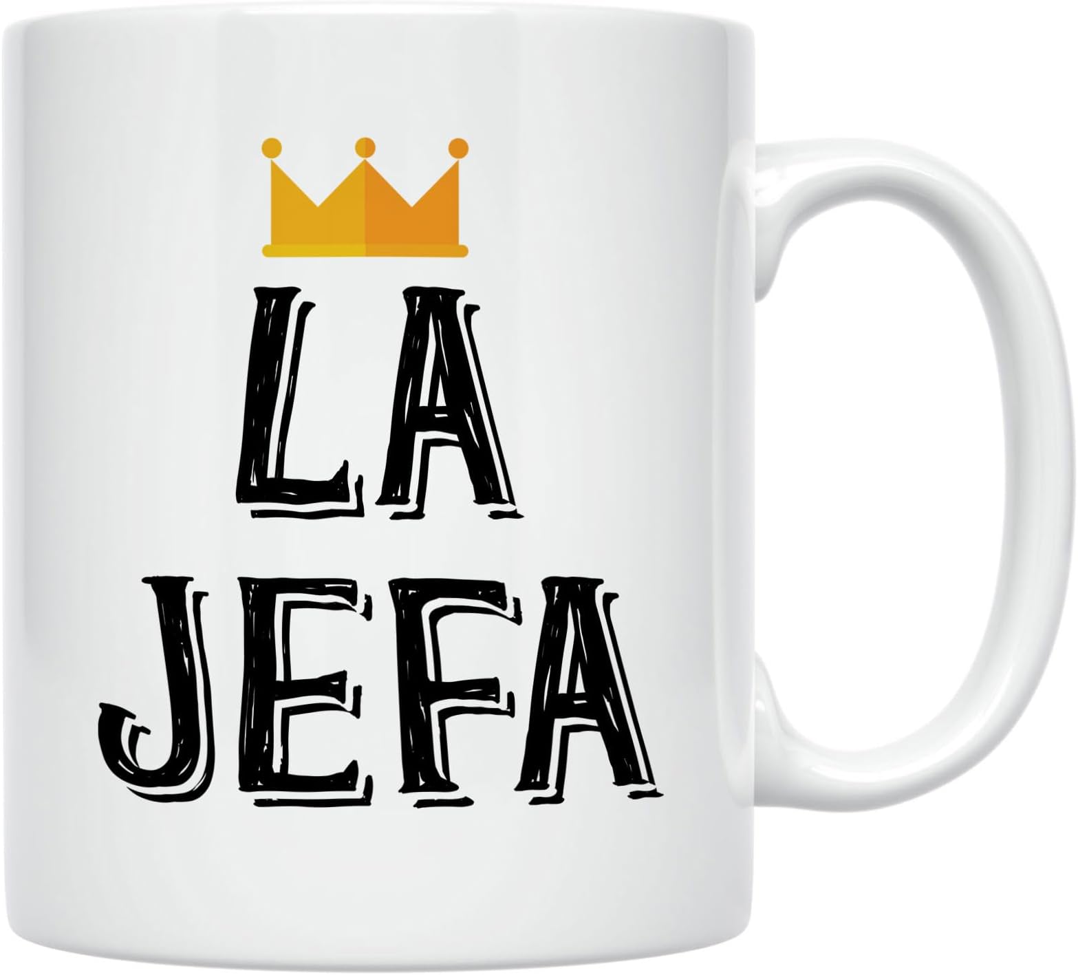 Casitika La Jefa Coffee 11 oz Mug. Cup idea for CEO, Boss or Mom. This Girl Leader Cup Can be Used as a Pen Holder. Mugs for Latin Women.