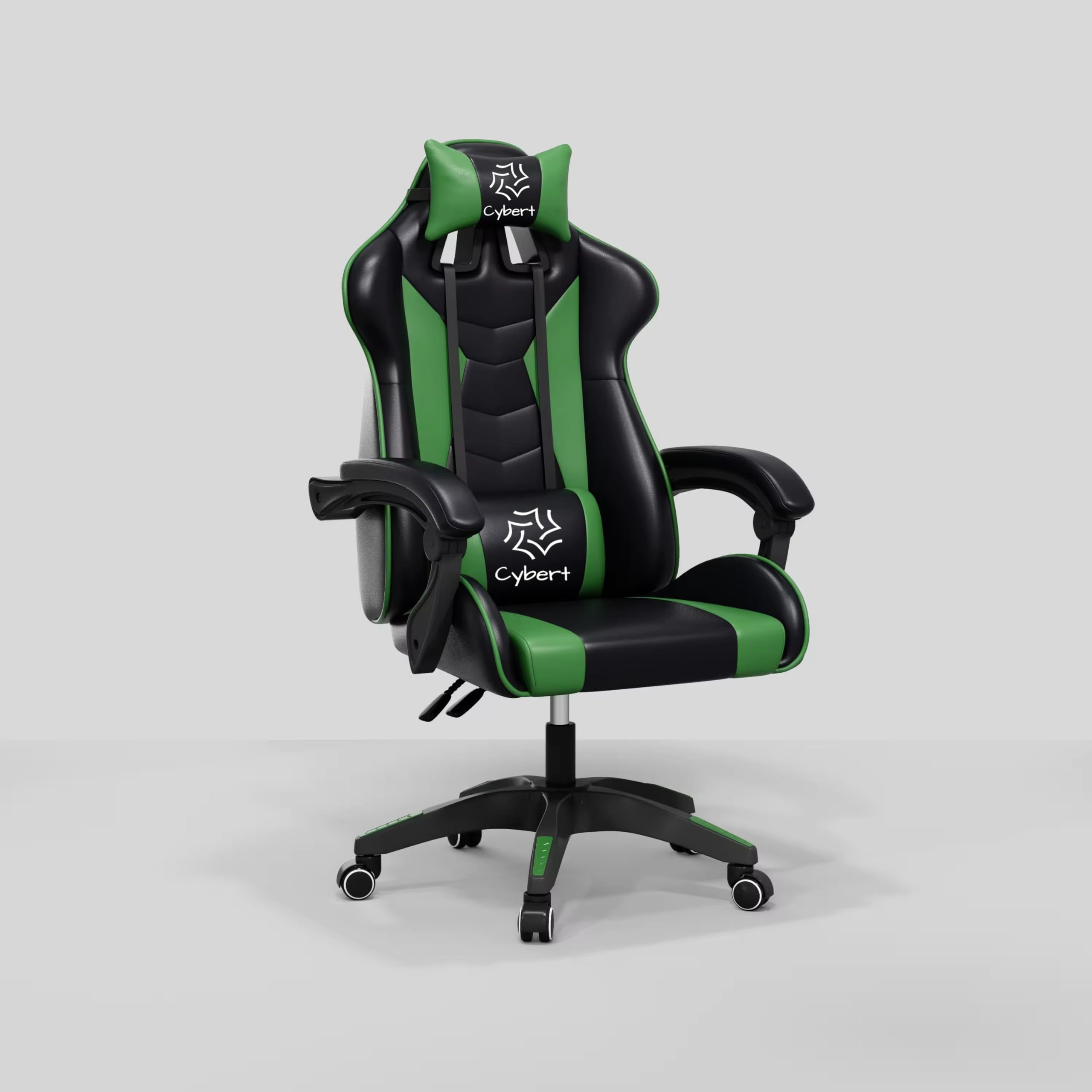 Sedia da Gaming Gamer Poltrona da Ufficio Scrivania Girevole Braccioli Design Ergonomico Supporto Lombare Meccanismo di Inclinazione Nero-Rosso (Nero/verde)