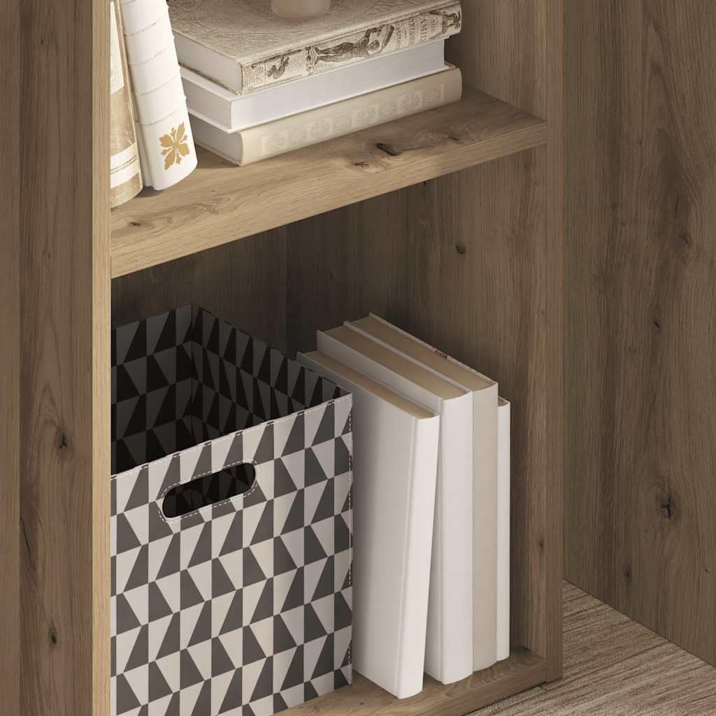 Libreria Artisan in legno di quercia 40 x 30 x 77 cm, scaffale aperto con spazio portaoggetti, salvaspazio per soggiorno, studio, ufficio e cameretta dei bambini