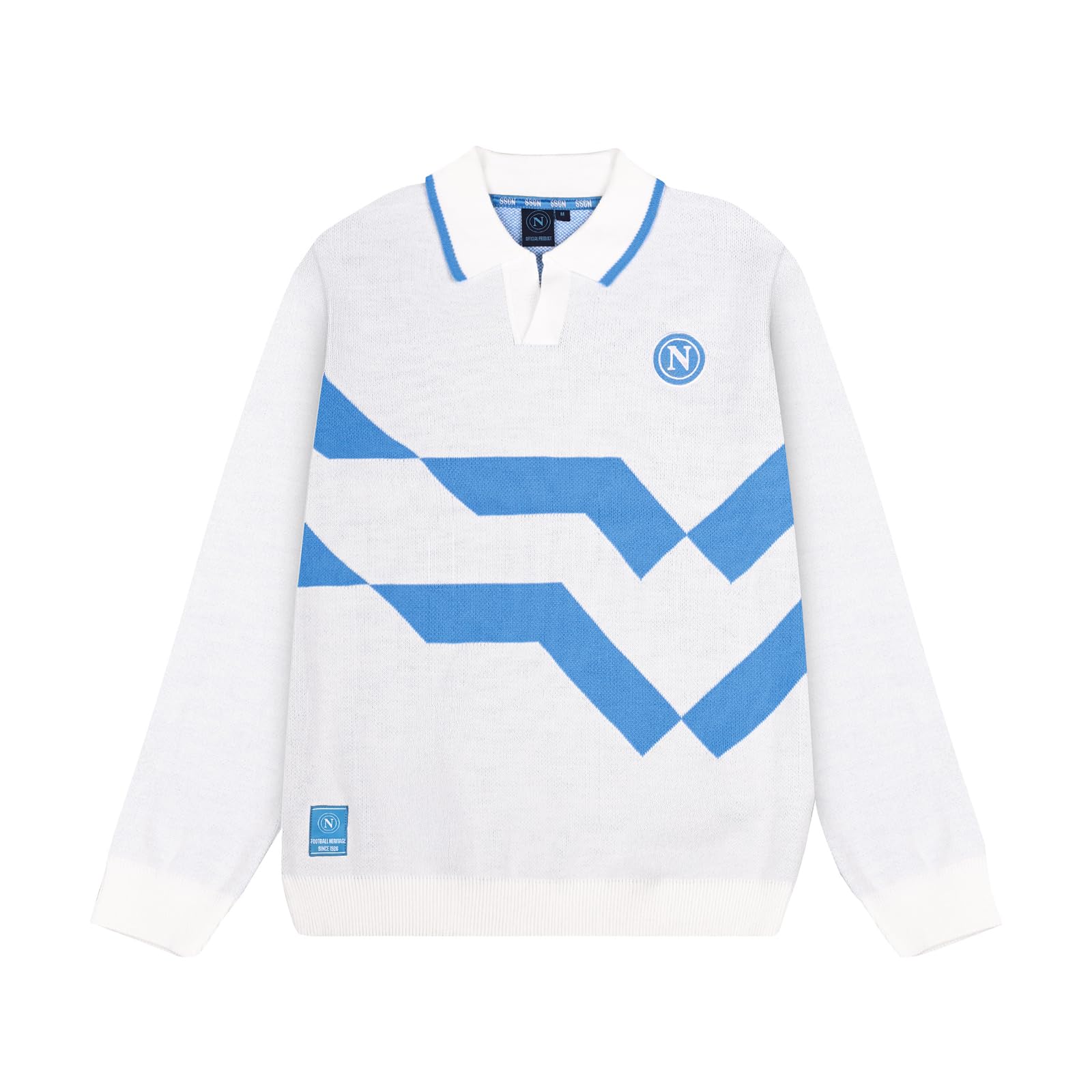 SSC Napoli SSC Napoli Jumper Retro Bianco 2025/2026 Maglione Unisex - Adulto (Pacco da 1)