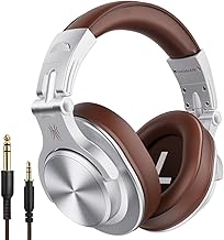 OneOdio Bluetooth 5.2 Wireless Headphones, 72 Hours Playtime, Sealed Type, With Mic, AAC Compatible, For DJs, Monitoring, Listening To Music, Instrument Practice, Studio, Audio Mixing, Silver