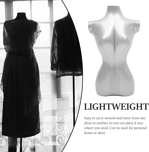 Miniatura 6 de BESTOYARD Torso de maniquí femenino, inflable, medio cuerpo, camisa de torso de exhibición, modelo ficticio para mujer, maniquí superior del cuerpo,