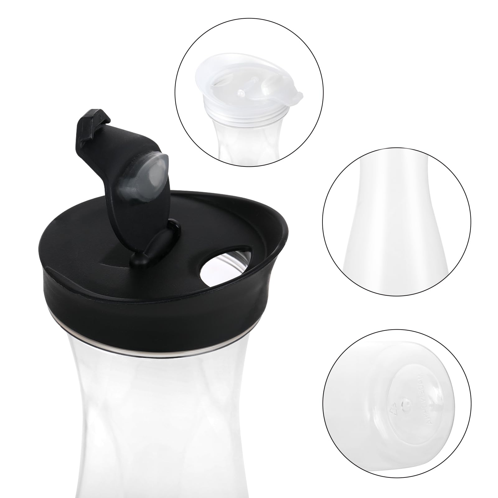 Brocche per succhi con coperchio ribaltabile 1L Caraffe D'Acqua nel Plastica da 4 Pezzi - Caraffa per Limonata per Acqua, Caffè, Birra, Tè Freddo e Succo Fatti