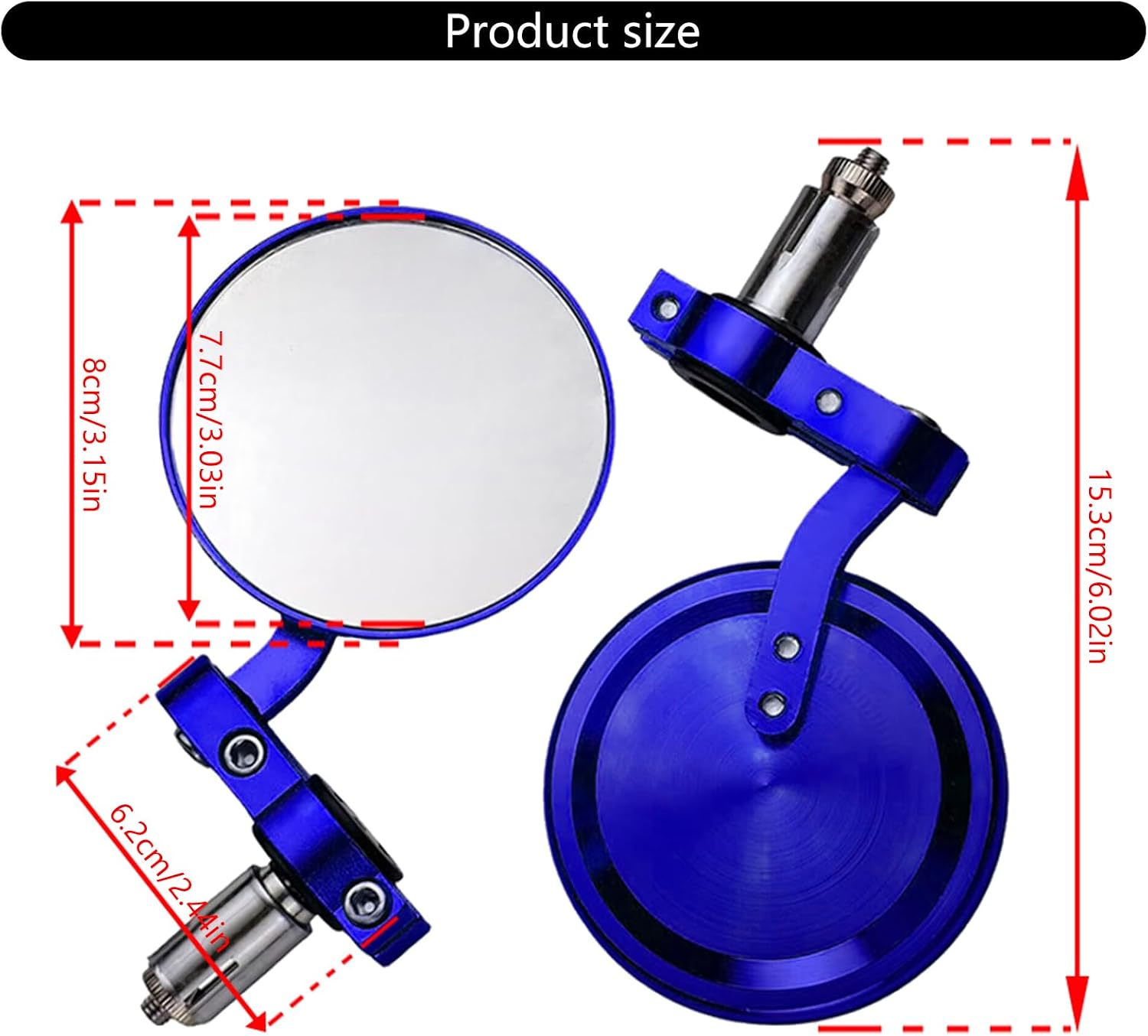 Modern Aluminum Rearview Glass With Expanded View Tool-Free Installation Adjustable Design Tool Free Motorcycle Installation