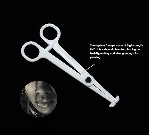 Miniatura 2 de 8 pinzas desechables para piercing, pinzas para ombligo, pinzas ranuradas para el ombligo, para tatuaje, adecuados para orejas, ombligo, labios,