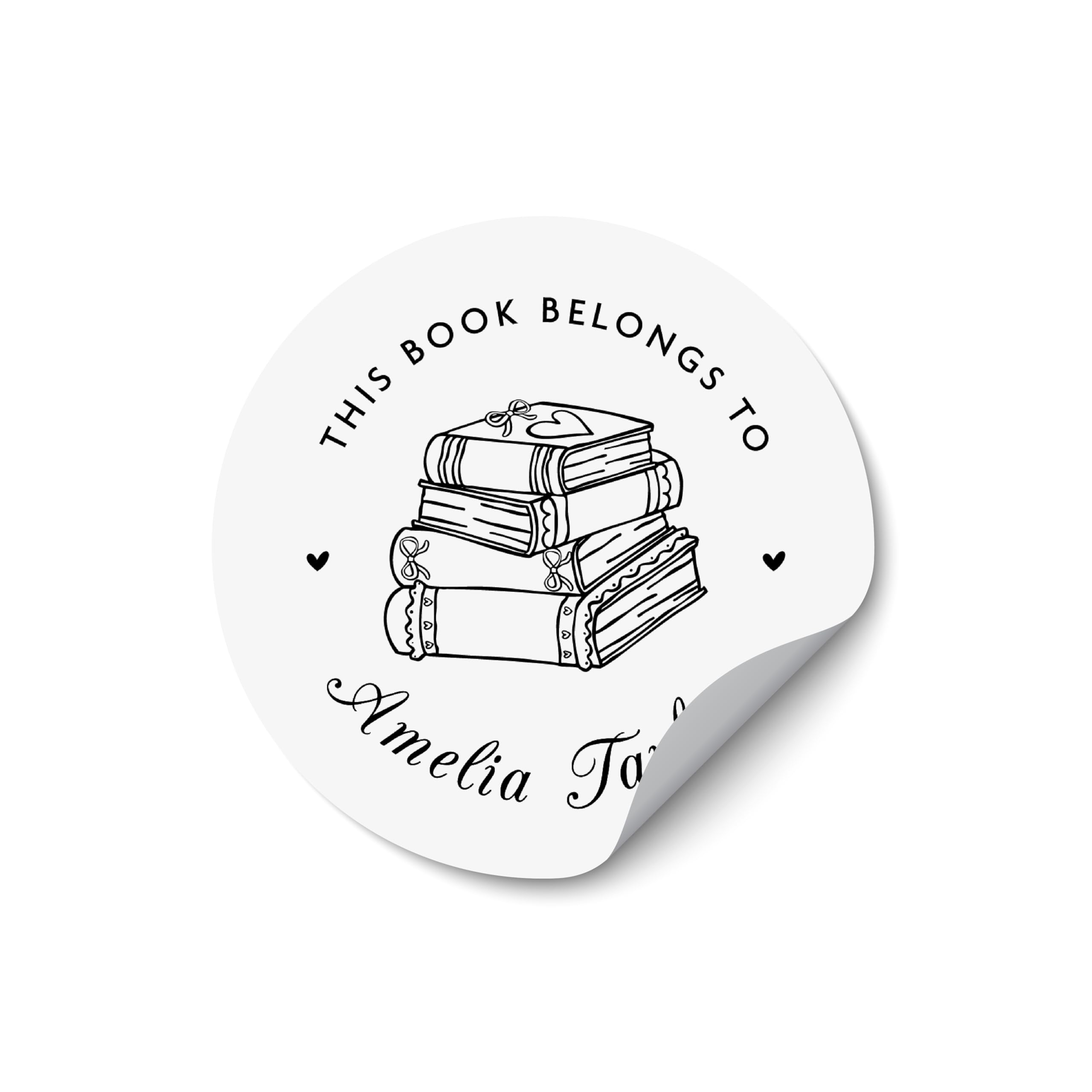 Custom Book Stickers, Personalised Library Labels, Reading Gift Book Stickers, Bookworm Clear Stickers - BOOK30