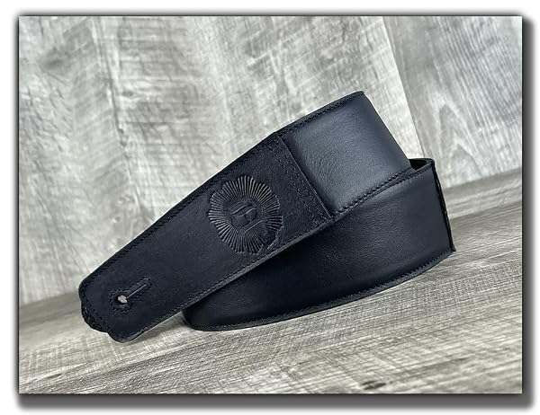 Anthology Gear "The Reticent Full Grain Leather Guitar Strap For Electric, Acoustic, and Bass Guitars (Phantom Black - Veg Tanned, 2" Wide) by Anthology Gear - Image 4