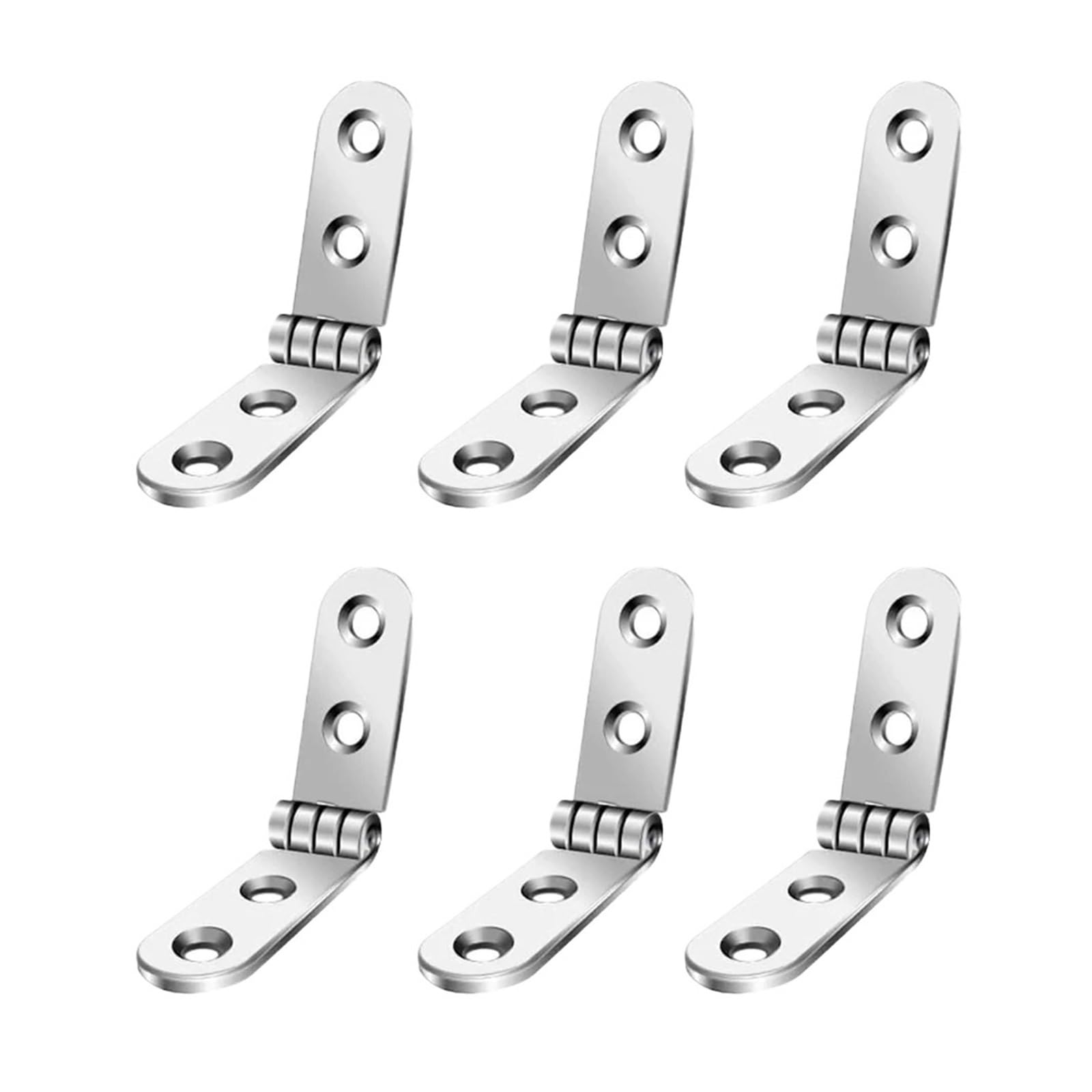 180 Degree Foldable Hinge Flap Screw-On Hinges for Cabinet Door Furniture Hardware Accessories 6-10Pcs for Folding Furniture(6pcs)