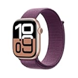 Apple Watch Series 10 [GPS + Cellular, 46mm] - Rose Gold Aluminum Case with Plum Sport Loop (Renewed)