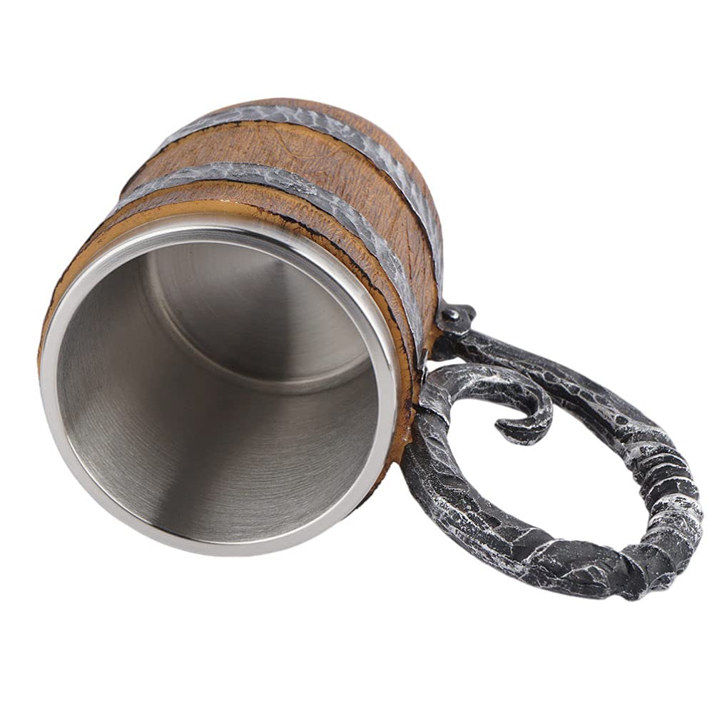 Gadpiparty Mugs Wooden Beer Mugs Viking Wooden Beer Tankard Rustic Beer Mug Vintage Bar Accessories for Men