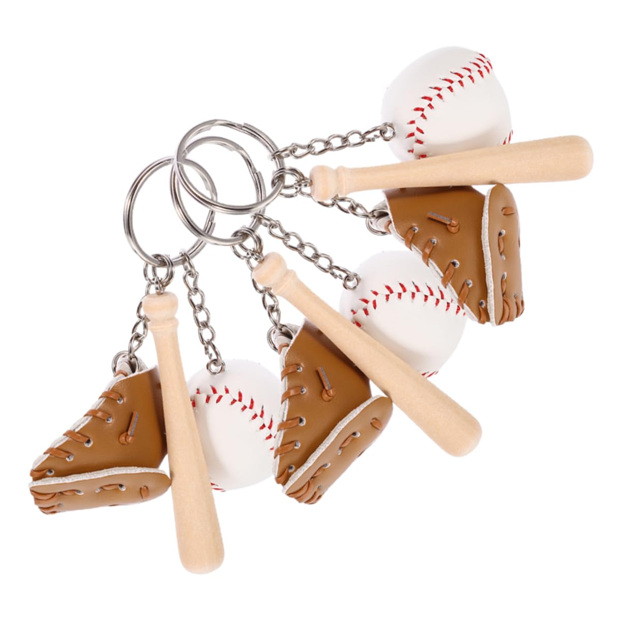 minkissy Portachiavi Da Baseball Fascino Del Softball Catena Chiave Mini Bomboniere Di Softball Portale Di Baseball Mazza Portachiavi Da Softball Di Legno Khaki