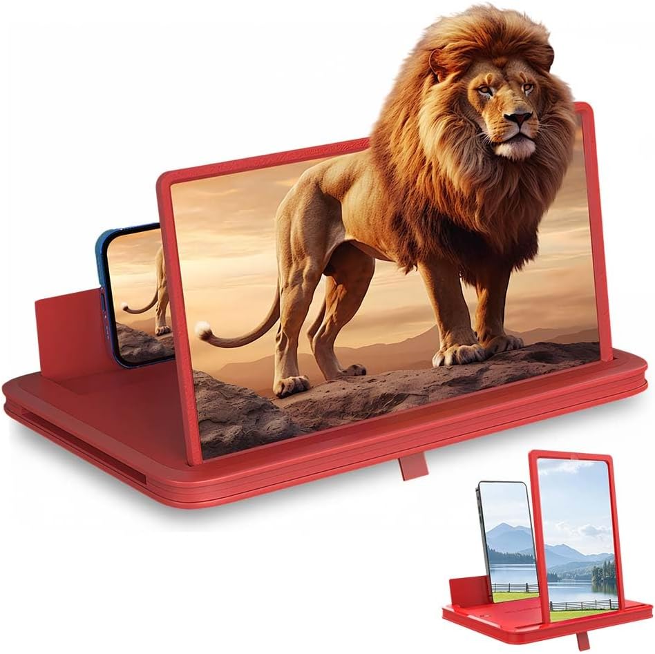 Mobile Screen Magnifier for Cell Phone, 2026 New HD Big Screen Phone Magnifier Screens Enlarger for Movies, Videos,Portable Foldable 3D Magnifying Screens for Elderly (Black, 14in)