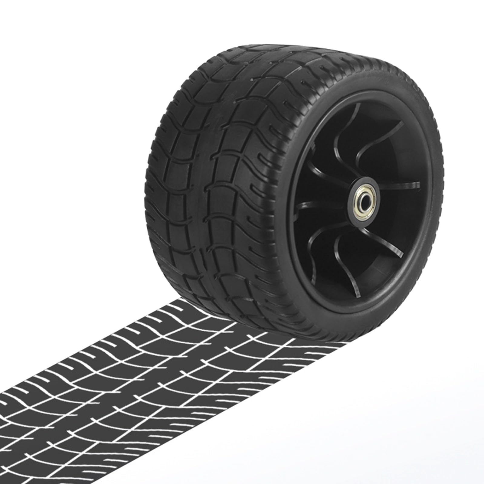 17,8 cm Ersatzräder für Gartenwagen, 360° drehbare Bollerwagenreifen mit Doppellager für Bollerwagen-Ersatzteile (4 Stück)
