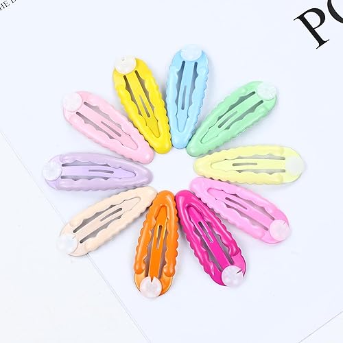 Miniatura 7 de Lawie Paquete de 60 pinzas para el cabello de 2.0 in y 2 pulgadas, pequeñas almohadillas de pegamento redondas planas y coloridas para manualidades,