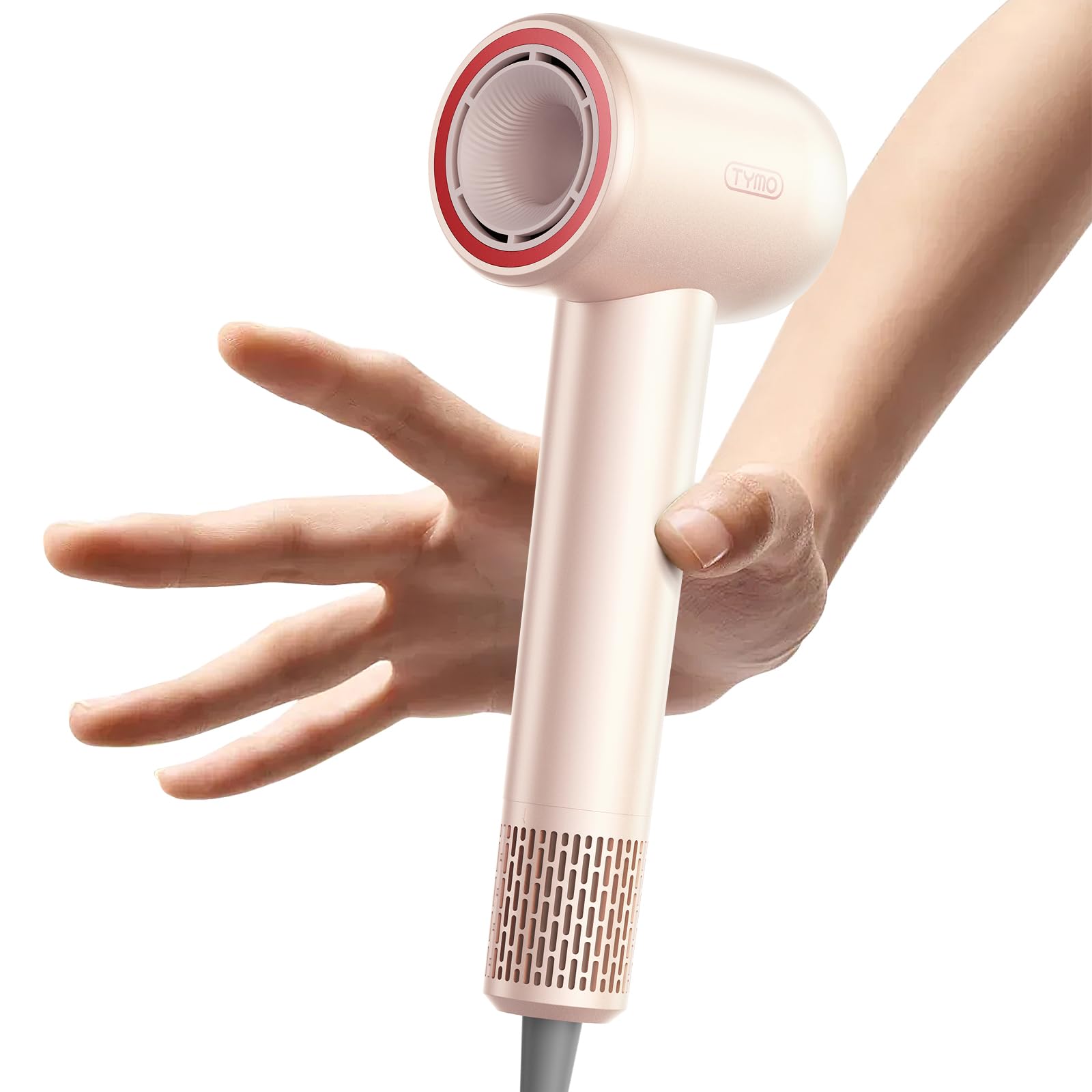 Sponsored Ad - Ionic Hair Dryer for Women, High Speed Travel Blow Dryer for 5X Faster Drying & 0 Damage, Professional Portable Quiet Hairdryer with 400M Negative Ions, 4 Temps& 2 Speeds, 110,000 RPM, Gold Blush