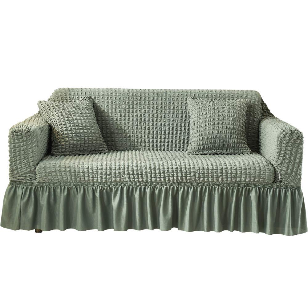 Housse de canapé extensible 2 places universelle et antidérapante en tissu stretch 145-185cm