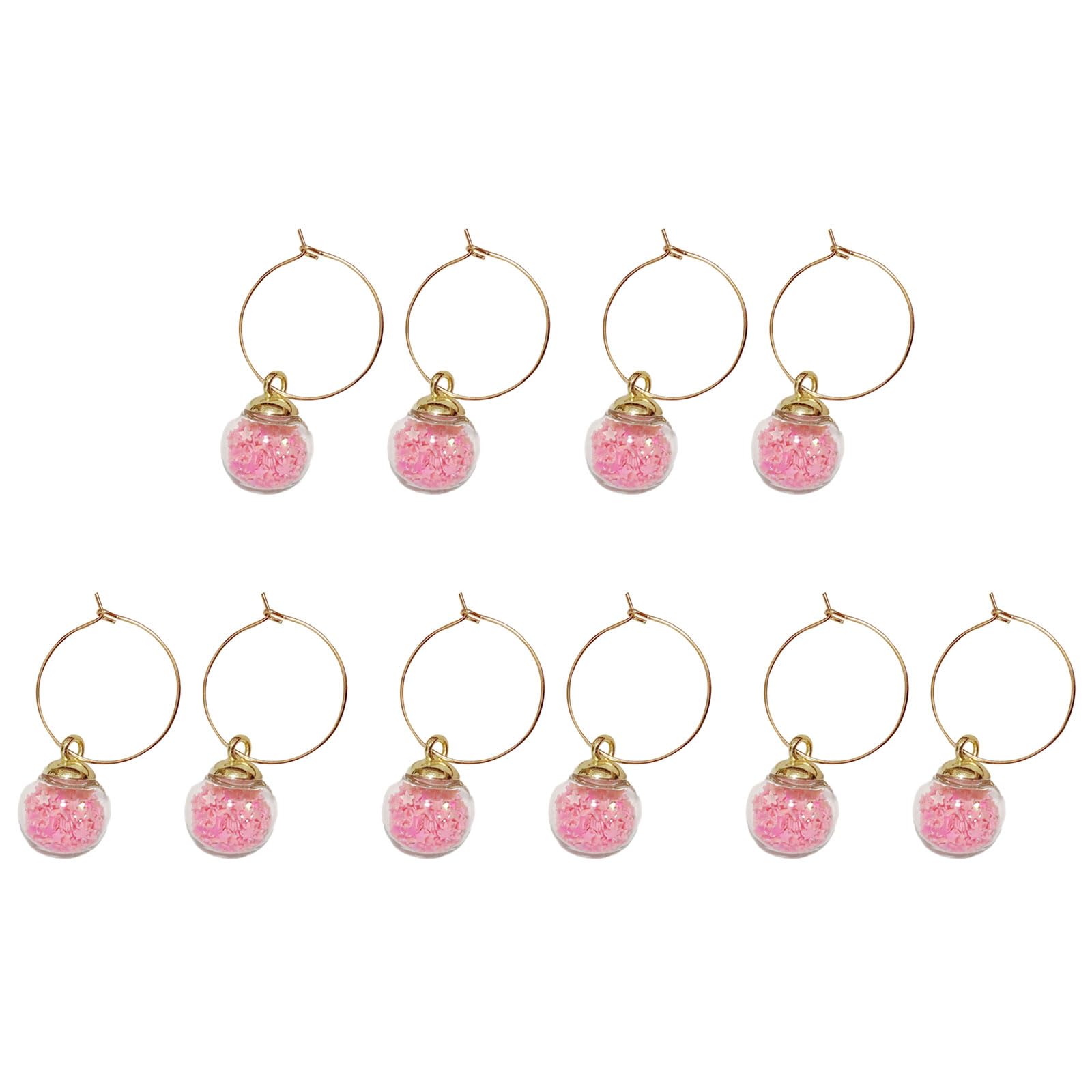 Buxuaaaa A Buxuaaa 10Pieces Wine Glass Charm For Wine Cocktail Champagnes Tasting Party Supplies Goblet Drink Marker Label With Rings Glass Markers